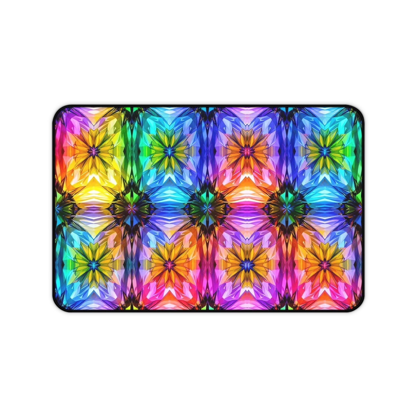 Rainbow Starburst Design Desk Mat