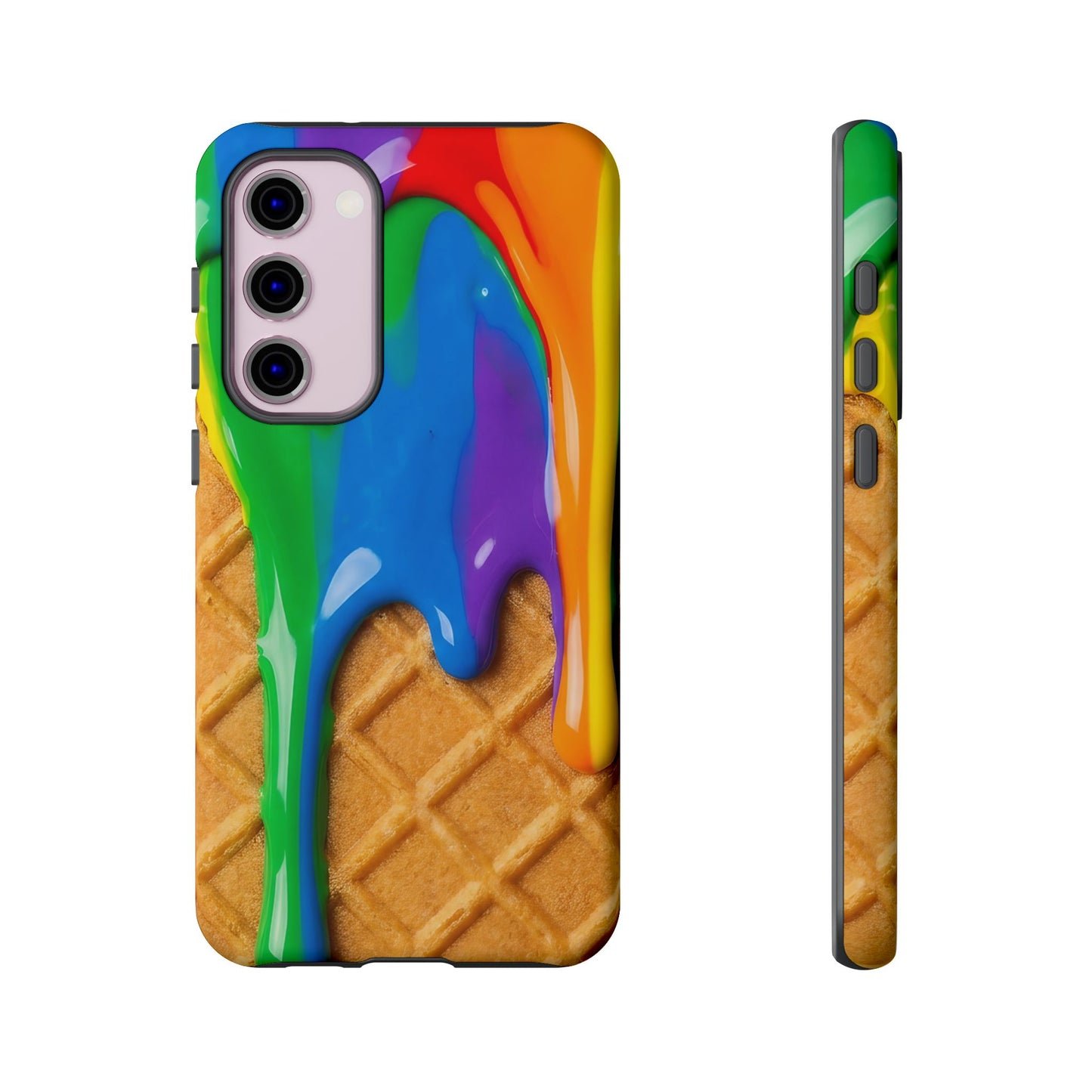 Rainbow Waffle Drip Samsung Phone Case — Tough Protective Cover