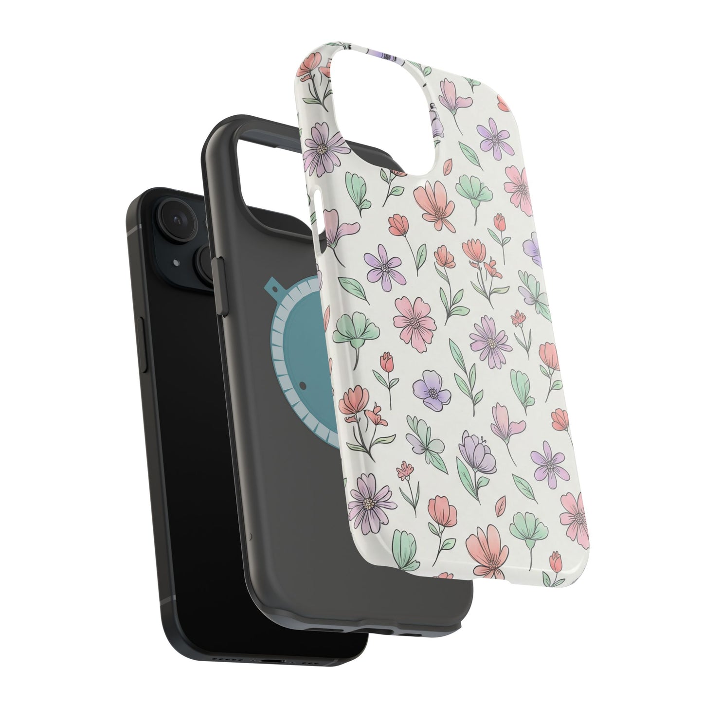 Artistic Floral iPhone Case — Magnetic Impact-Resistant Protection