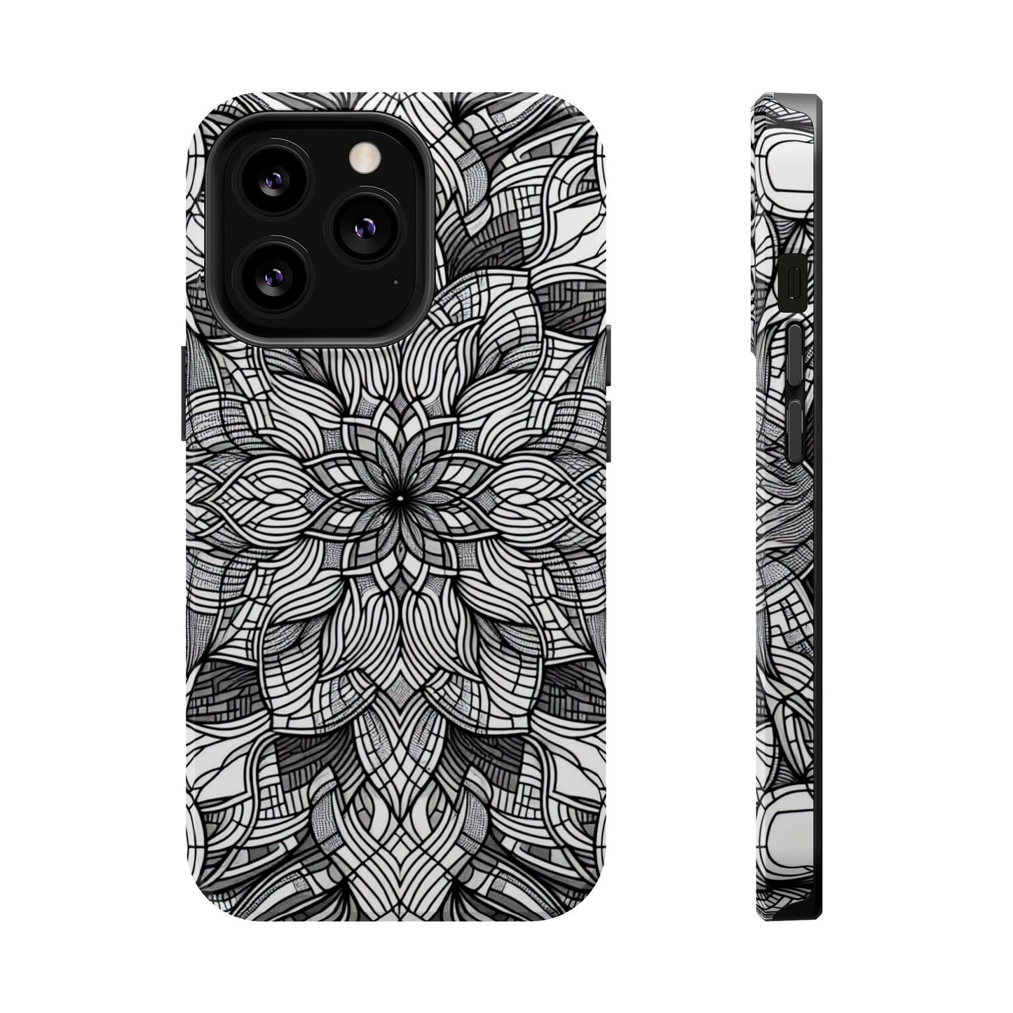Black and White Art Explosion iPhone Tough Case