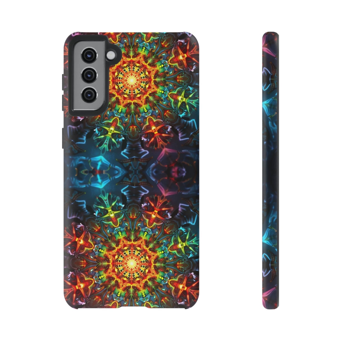 Abstract Kaleidoscope Samsung phone case with vibrant, multi-colored kaleidoscopic pattern providing stylish protection.