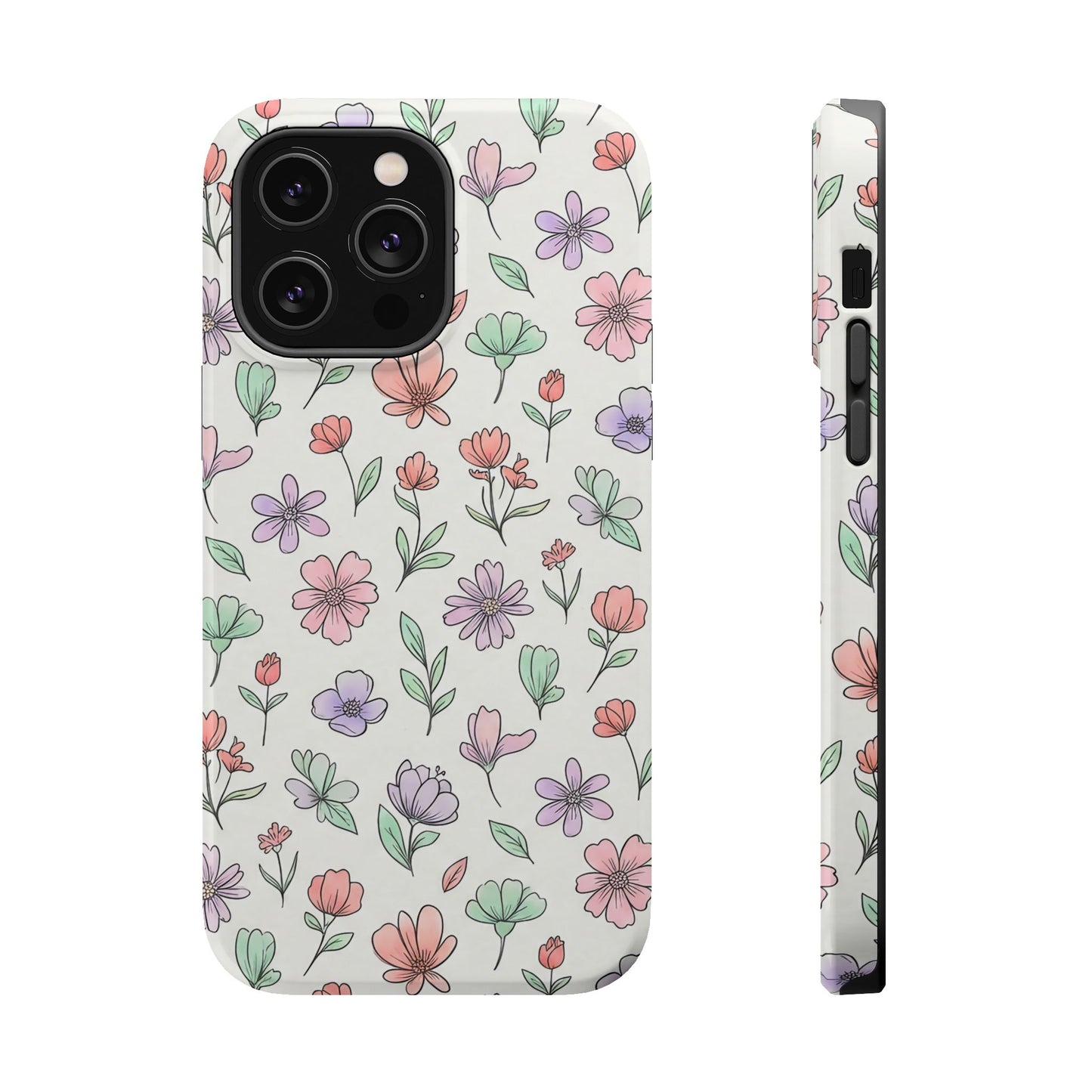 Artistic Floral iPhone Case — Magnetic Impact-Resistant Protection