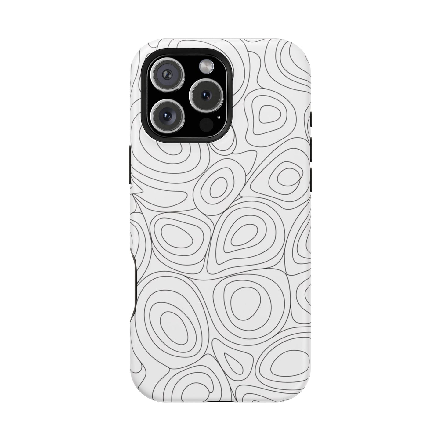 Black and White Abstract Circles Design iPhone Tough Case