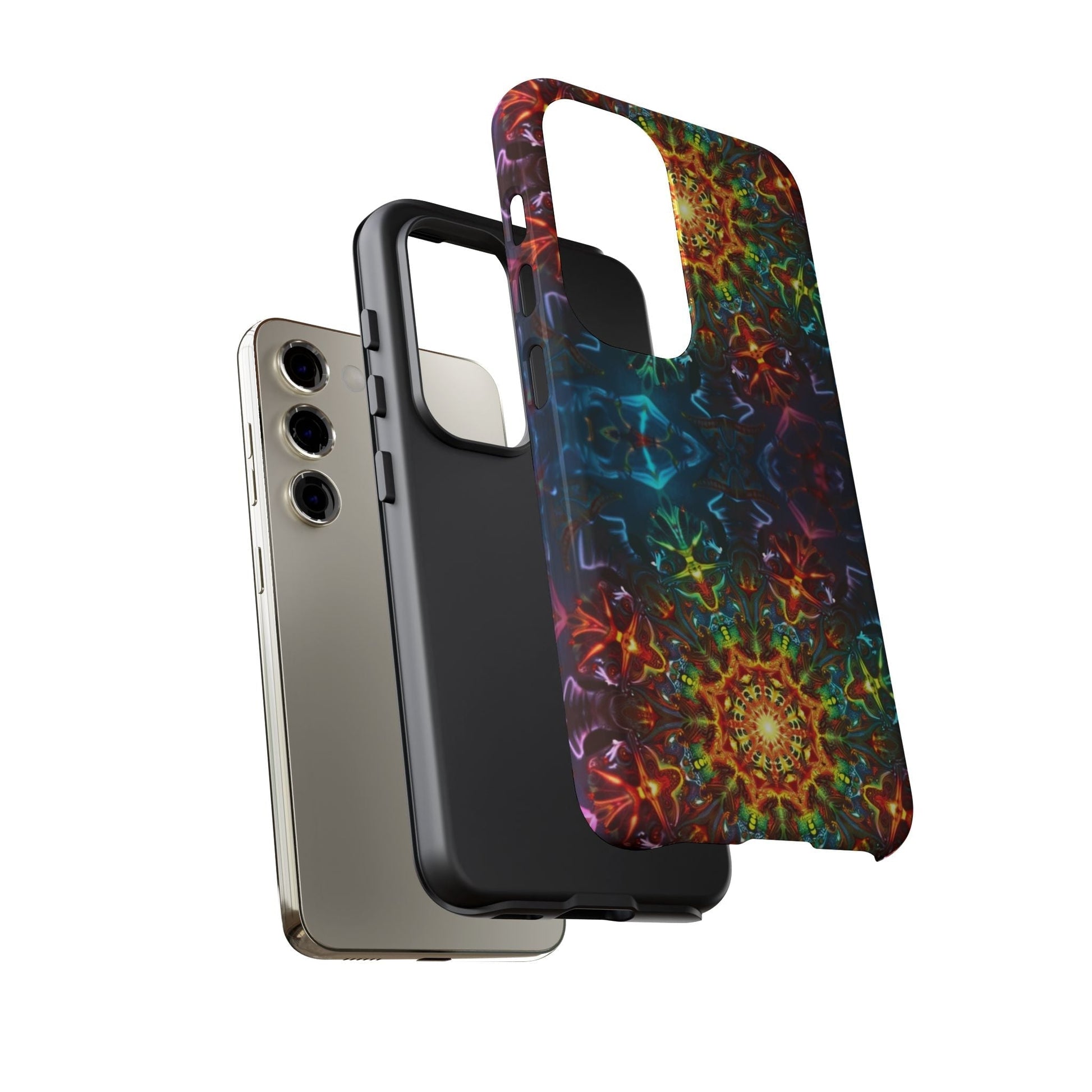 Abstract Kaleidoscope Samsung phone case with vibrant multicolor kaleidoscope pattern and protective design for Samsung Galaxy phones.