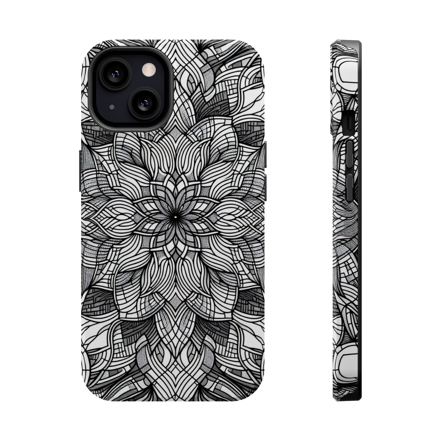 Black and White Art Explosion iPhone Tough Case