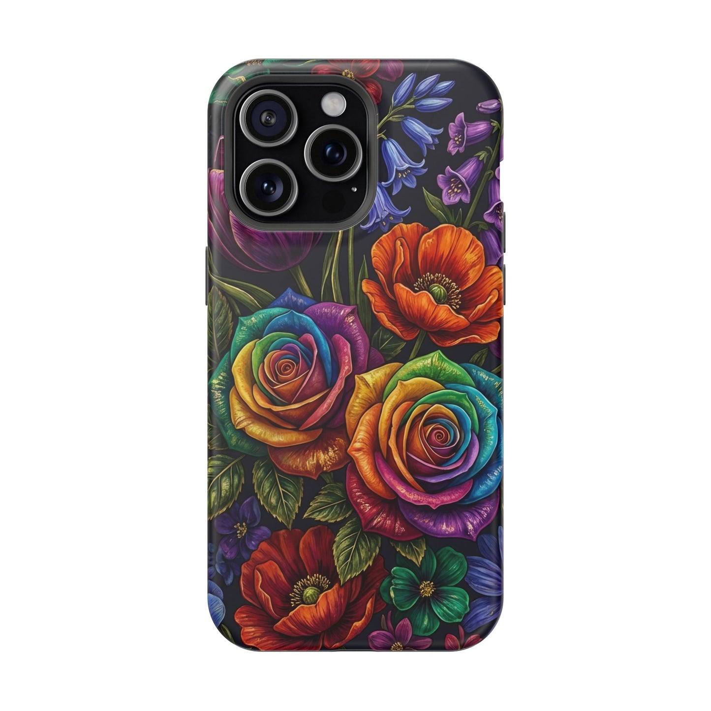 Rainbow Rose iPhone Tough Case — Magnetic Impact-Resistant Phone Case
