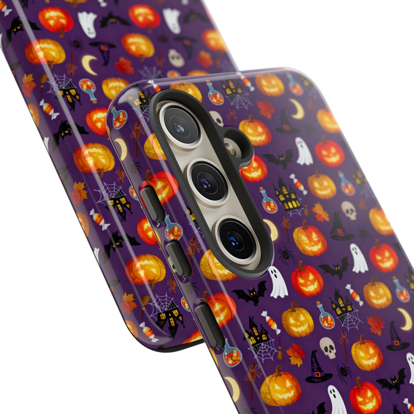 Halloween Pattern Tough Phone Case — Cute Pumpkin, Ghost & Skull