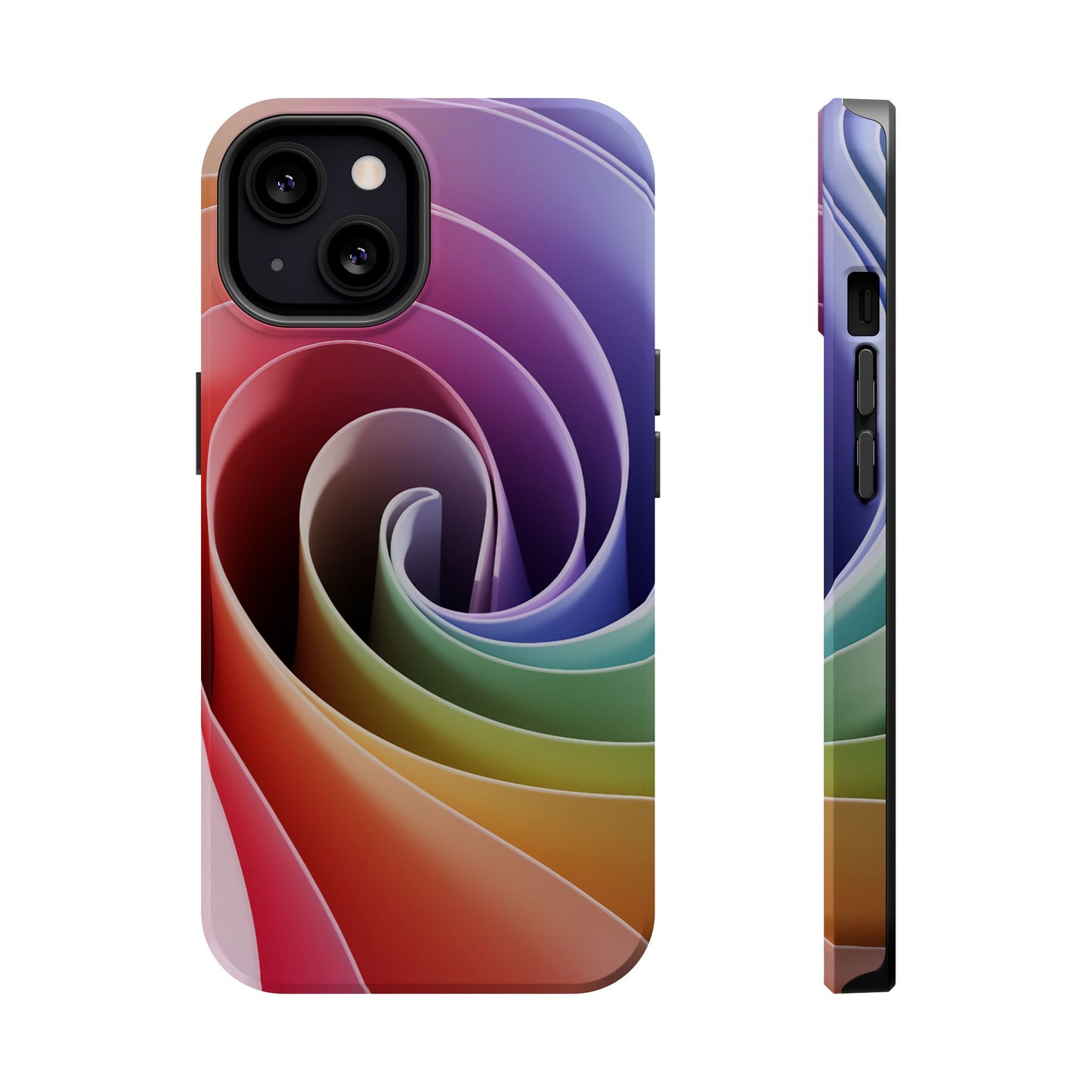 Twisted Rainbow Swirl Design iPhone Tough Case