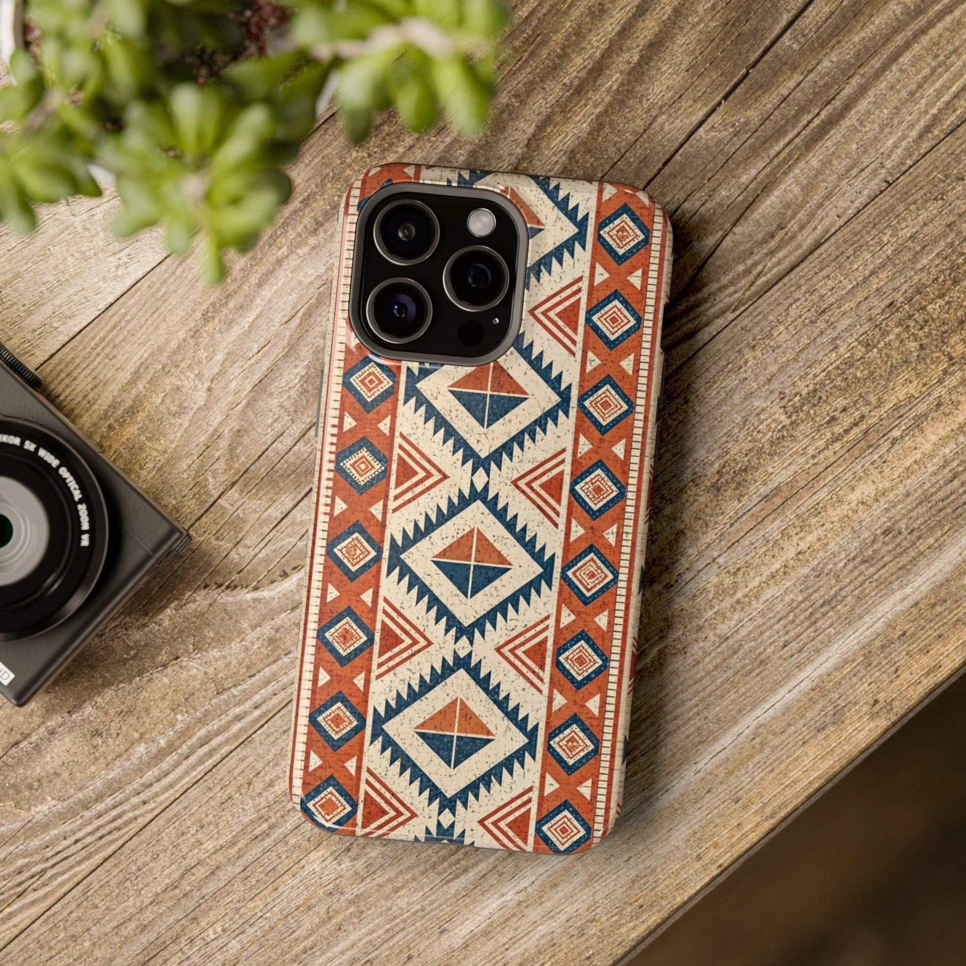 Tribal Inspired Pattern iPhone magnetic tough case with durable dual-layer protection and vibrant geometric design