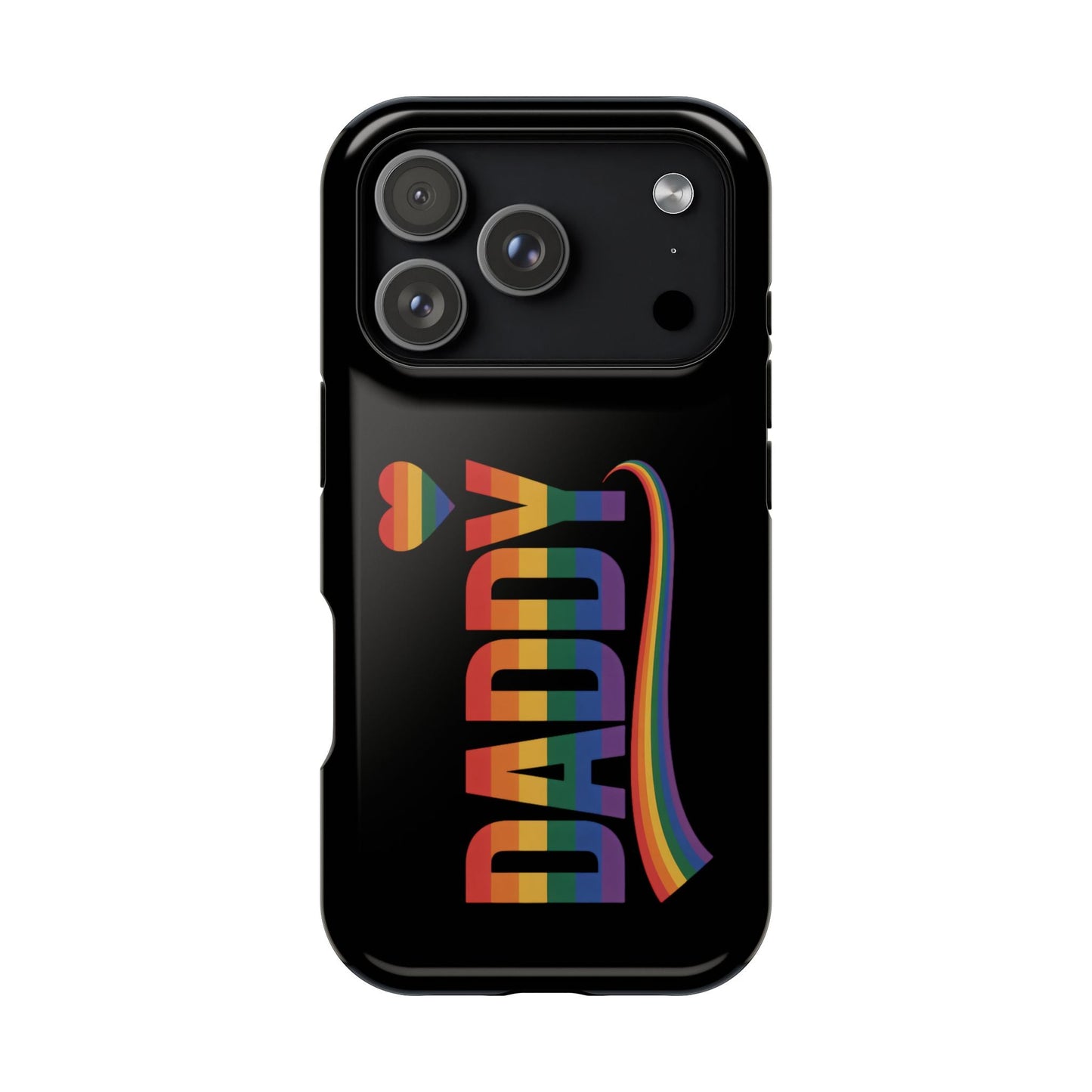 Fun Daddy LGBT Daddy iPhone tough case with rainbow design and MagSafe compatibility