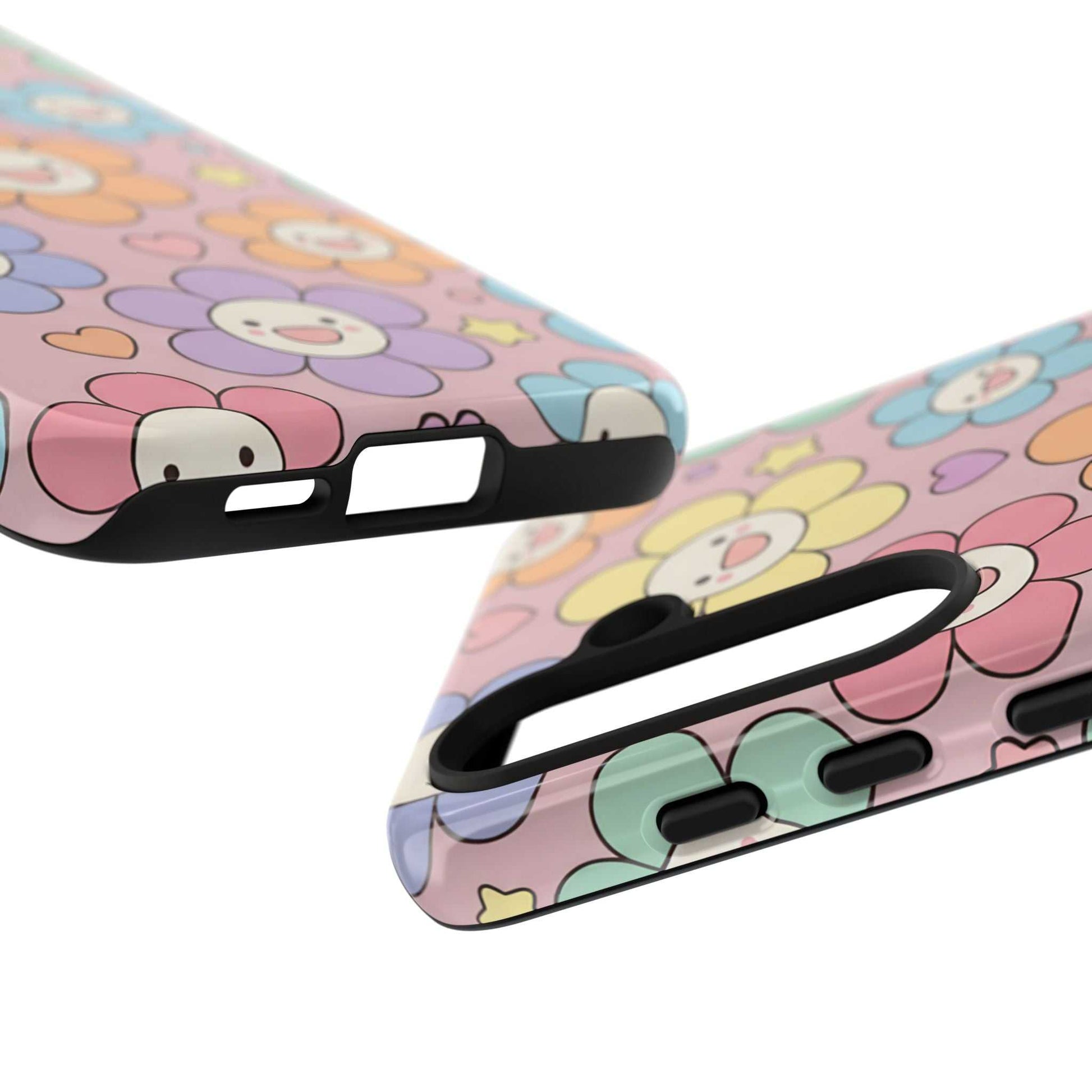 Happy Flower Samsung Phone Case with colorful floral pattern and dual-layer protection for Samsung phones