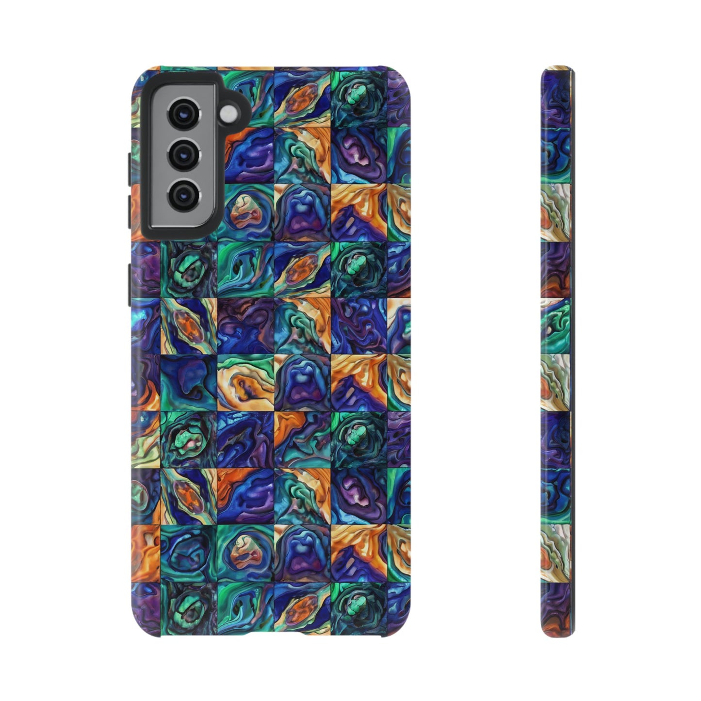 Abstract Purple & Green Sea Scape Samsung Phone Tough Case