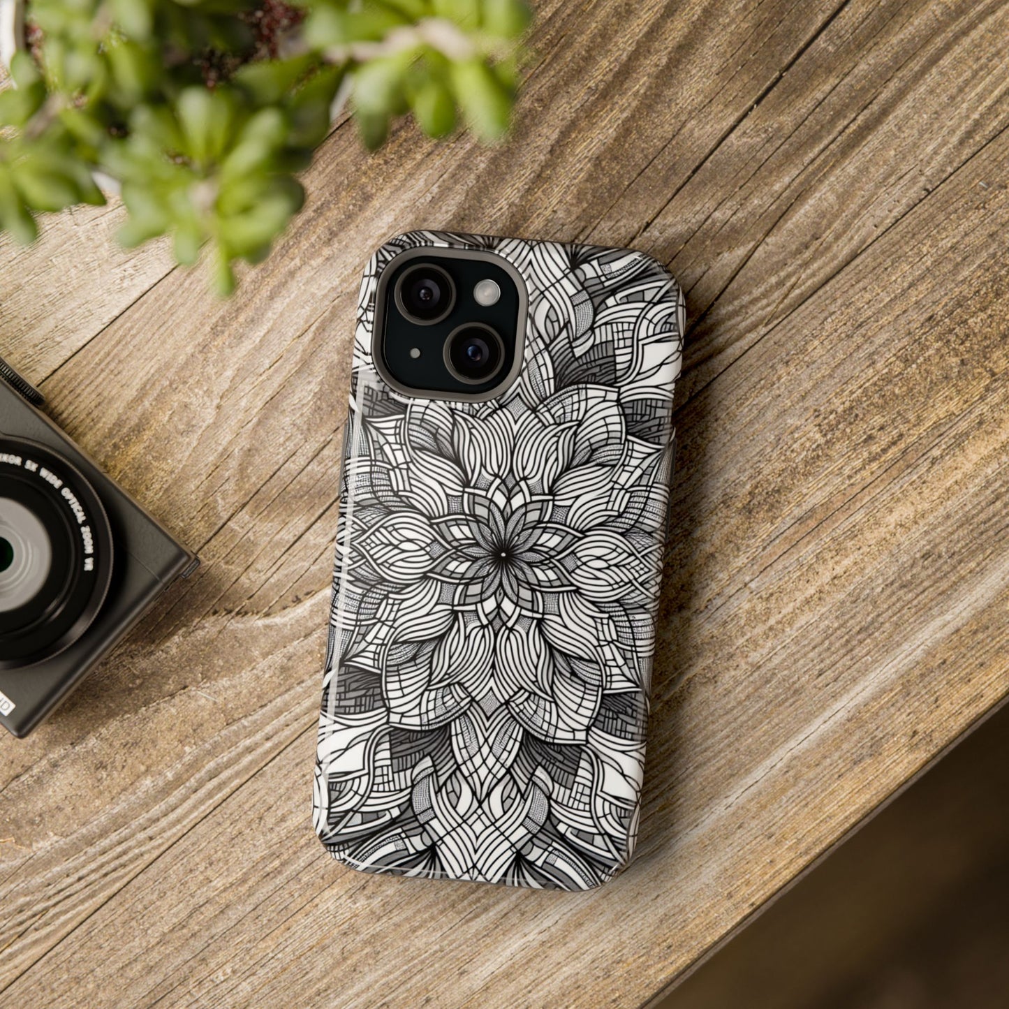 Black and White Art Explosion iPhone Tough Case