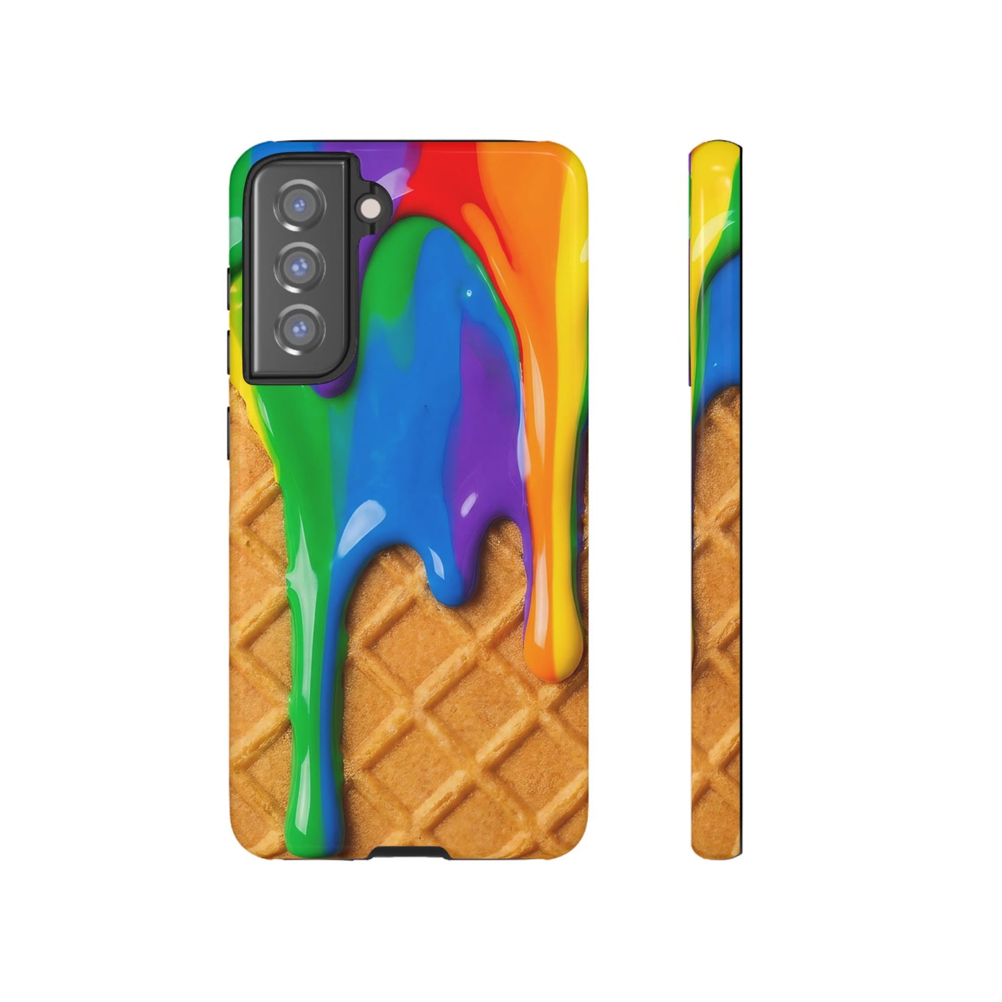 Rainbow Waffle Drip Samsung Phone Case — Tough Protective Cover