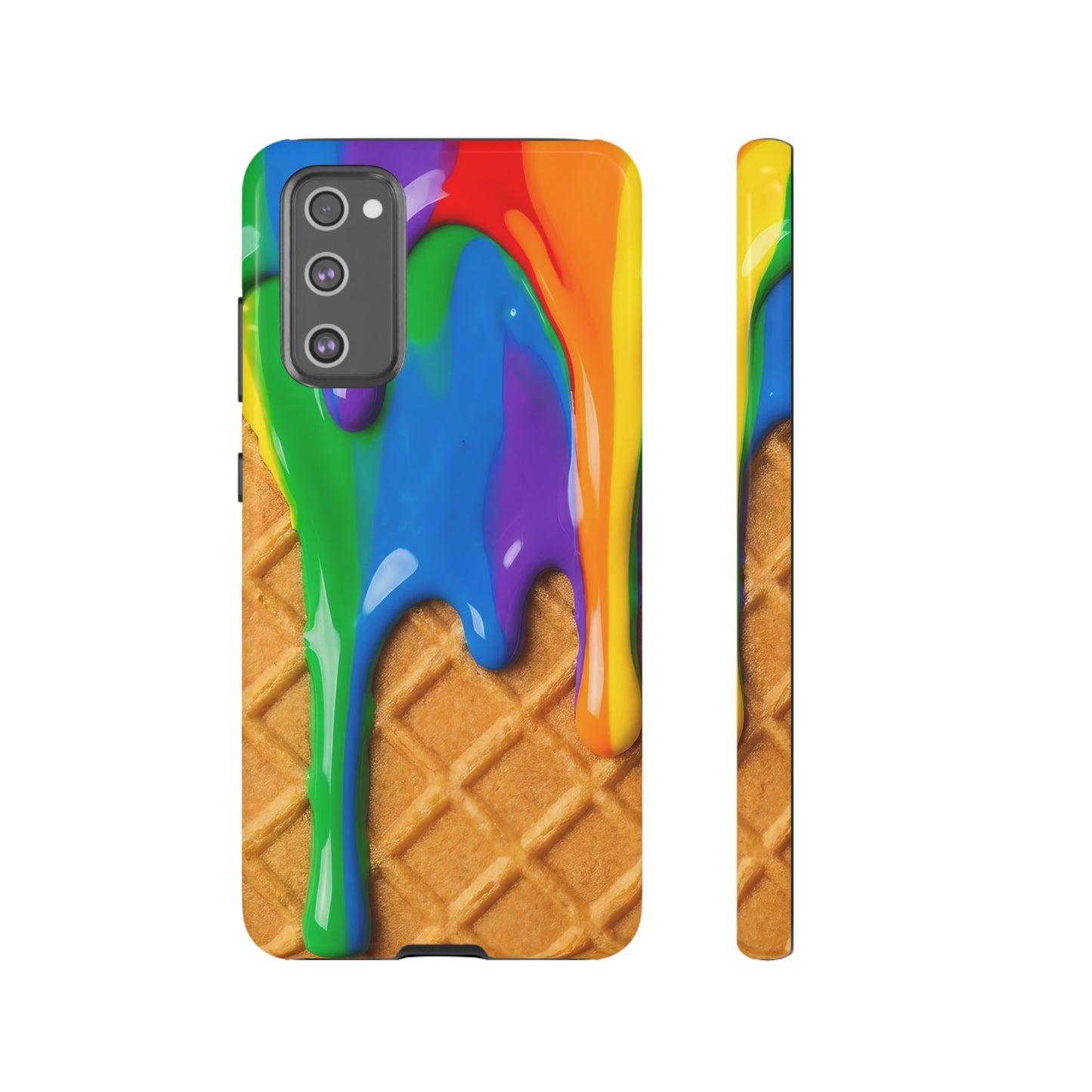 Rainbow Waffle Drip Samsung Phone Case — Tough Protective Cover