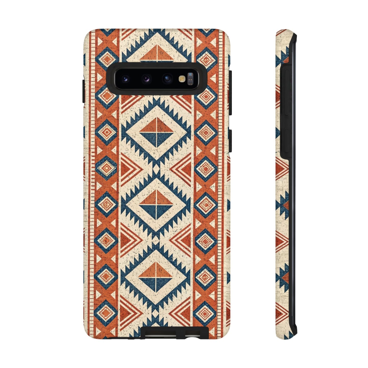 Samsung phone case with tribal design in earthy tones, durable and stylish protection for various Galaxy models