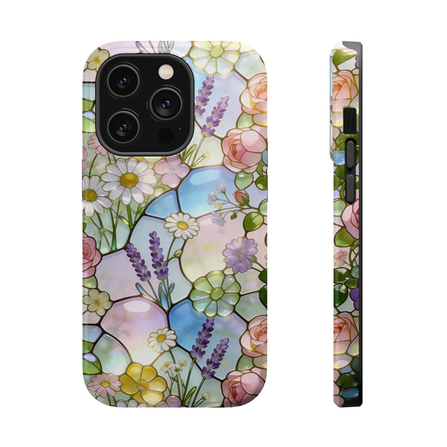 Stained Glass Floral iPhone Case — Magnetic Impact-Resistant