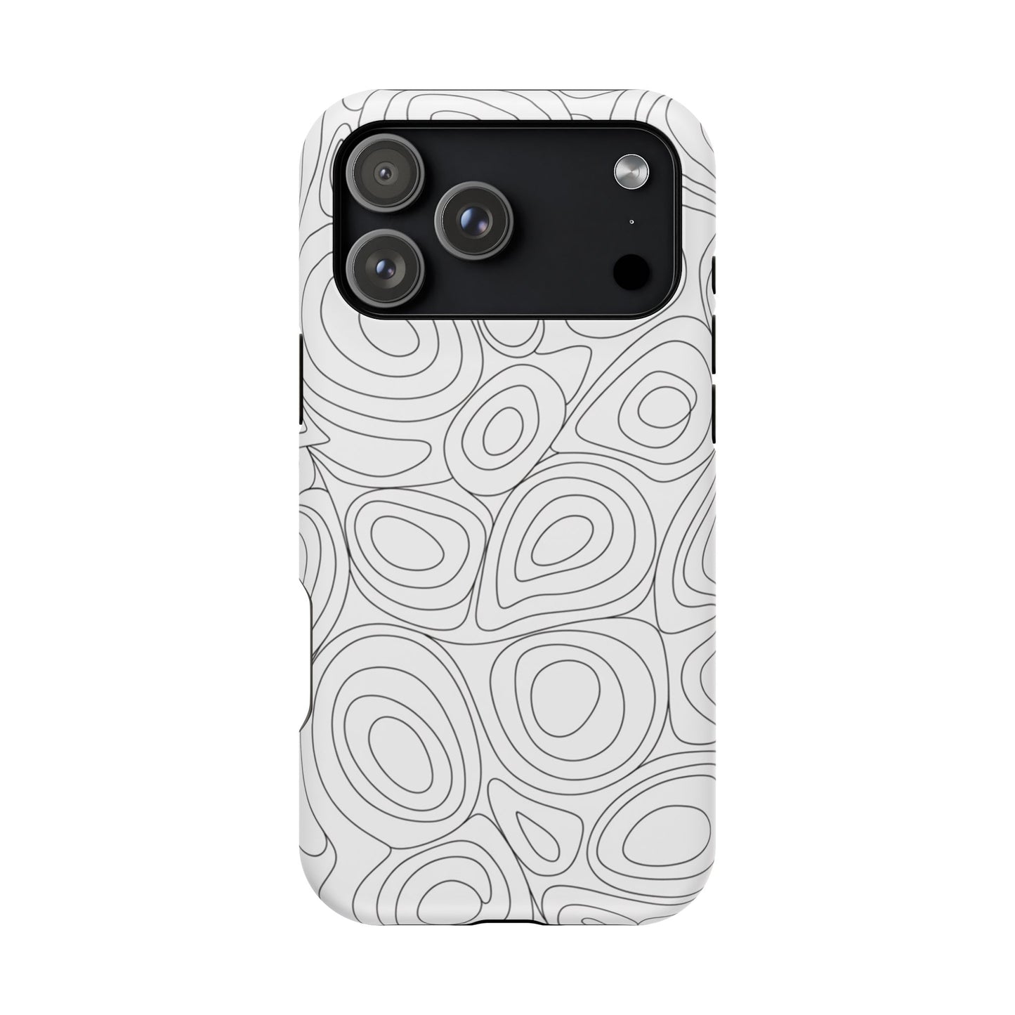 Black and White Abstract Circles Design iPhone Tough Case
