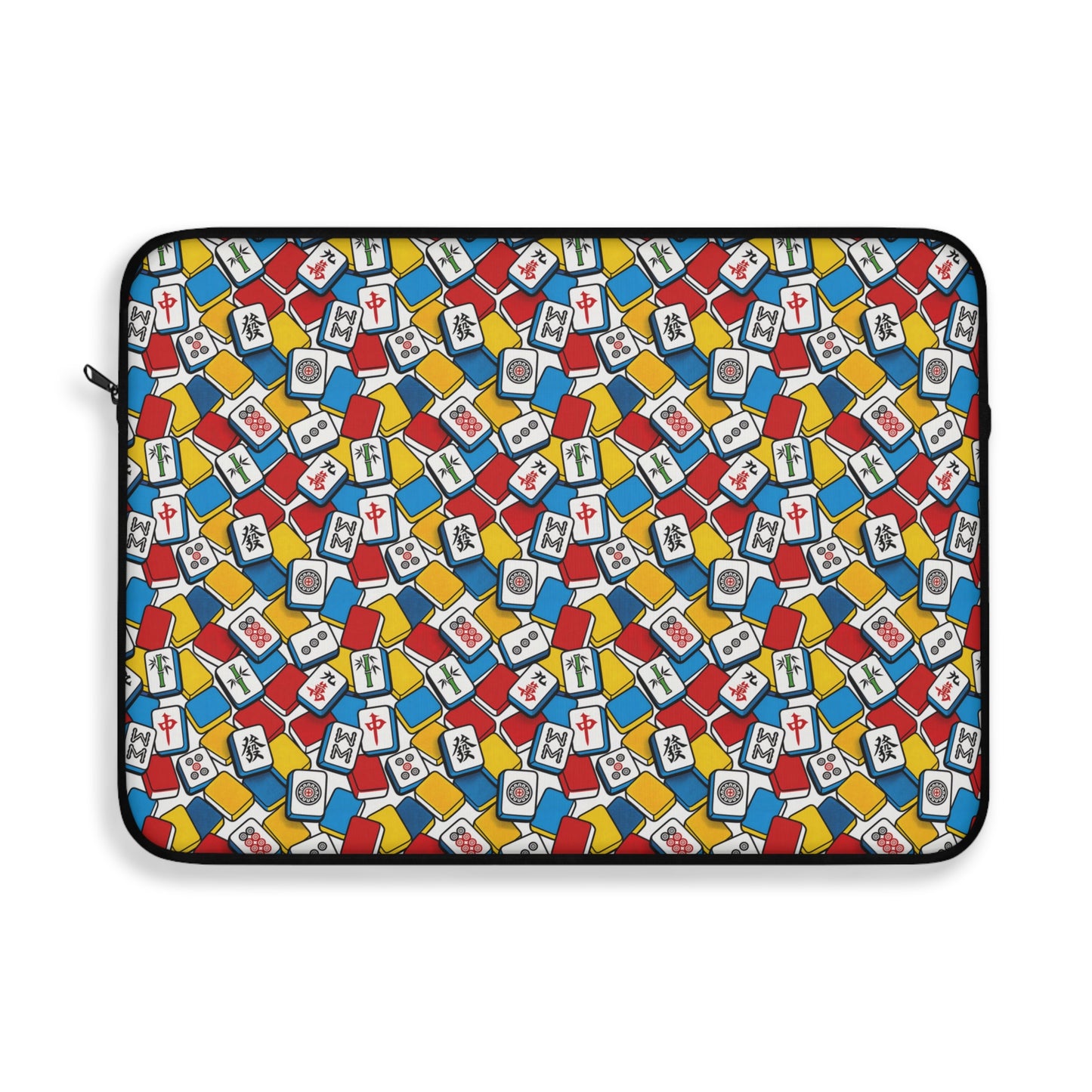 Vibrant Mahjong Laptop Sleeve — Colorful Tile Design Case