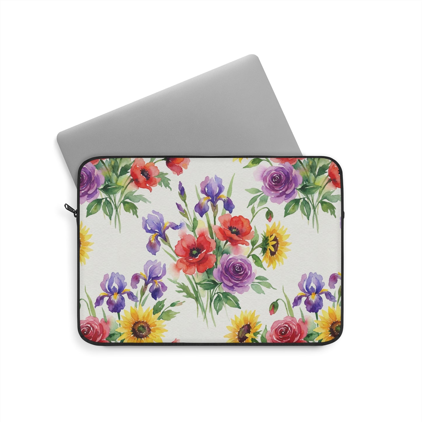 Watercolor Bouquet Laptop Sleeve — Floral Laptop Case