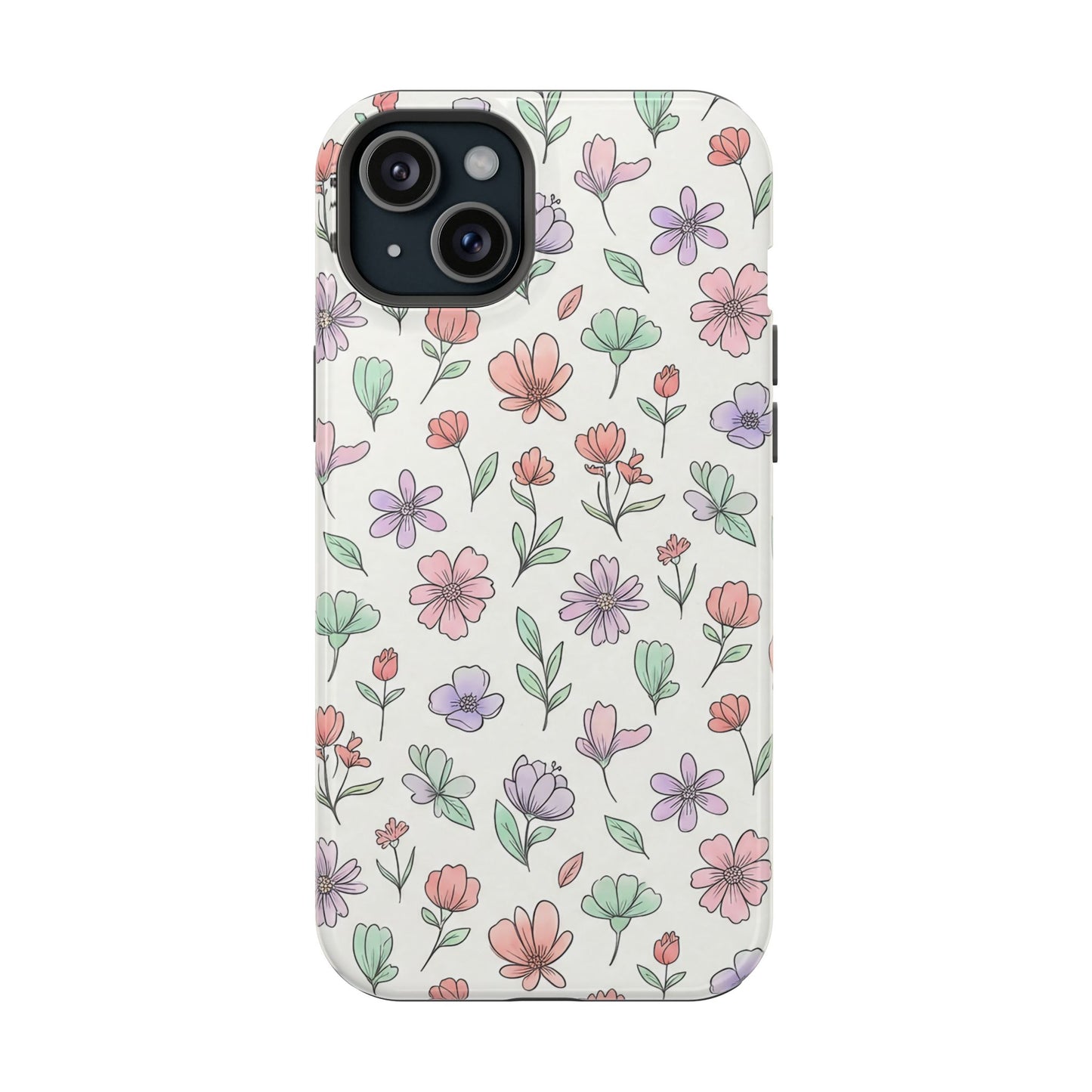 Artistic Floral iPhone Case — Magnetic Impact-Resistant Protection