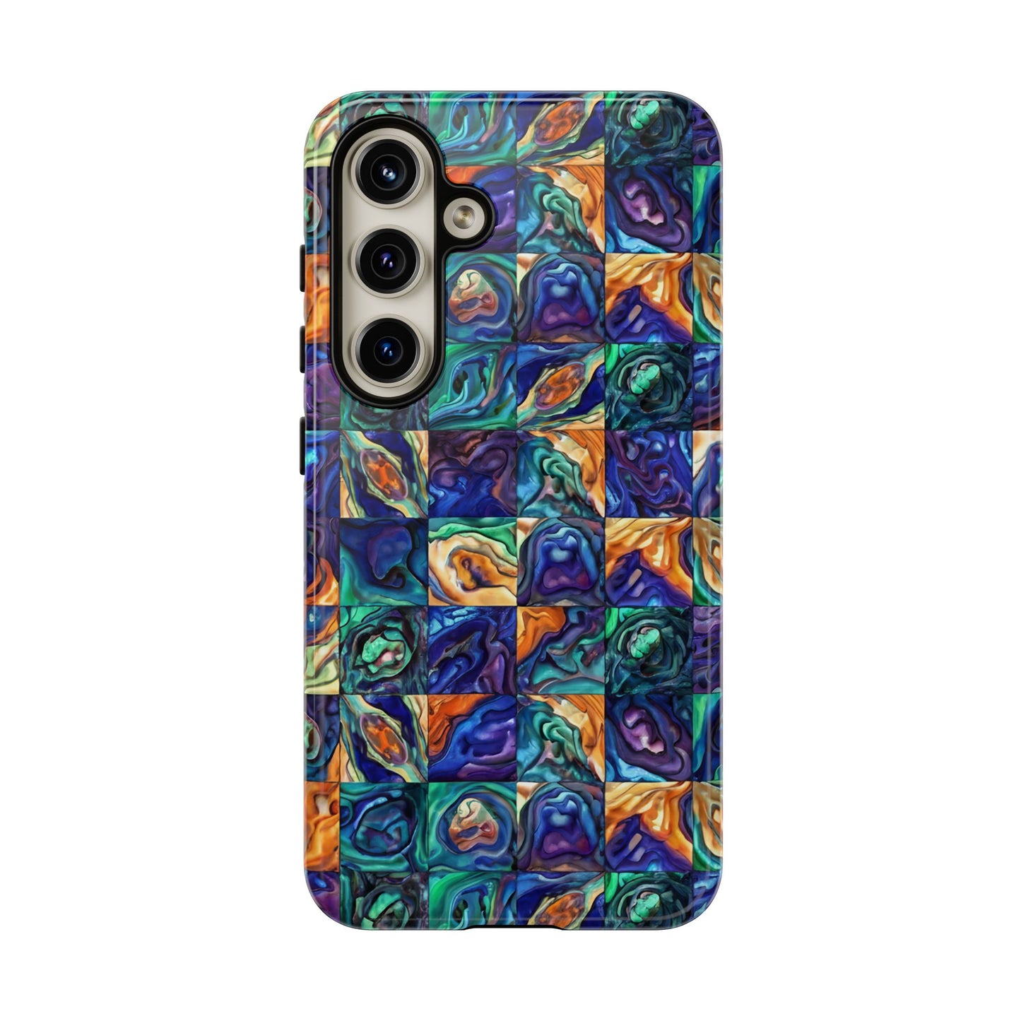 Abstract Purple & Green Sea Scape Samsung Phone Tough Case