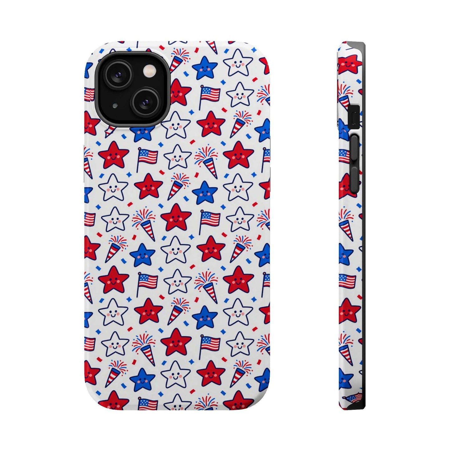 Kawaii 4th of July Phone Case – Cute Patriotic iPhone Case with MagSafe, Shockproof Protective Cover