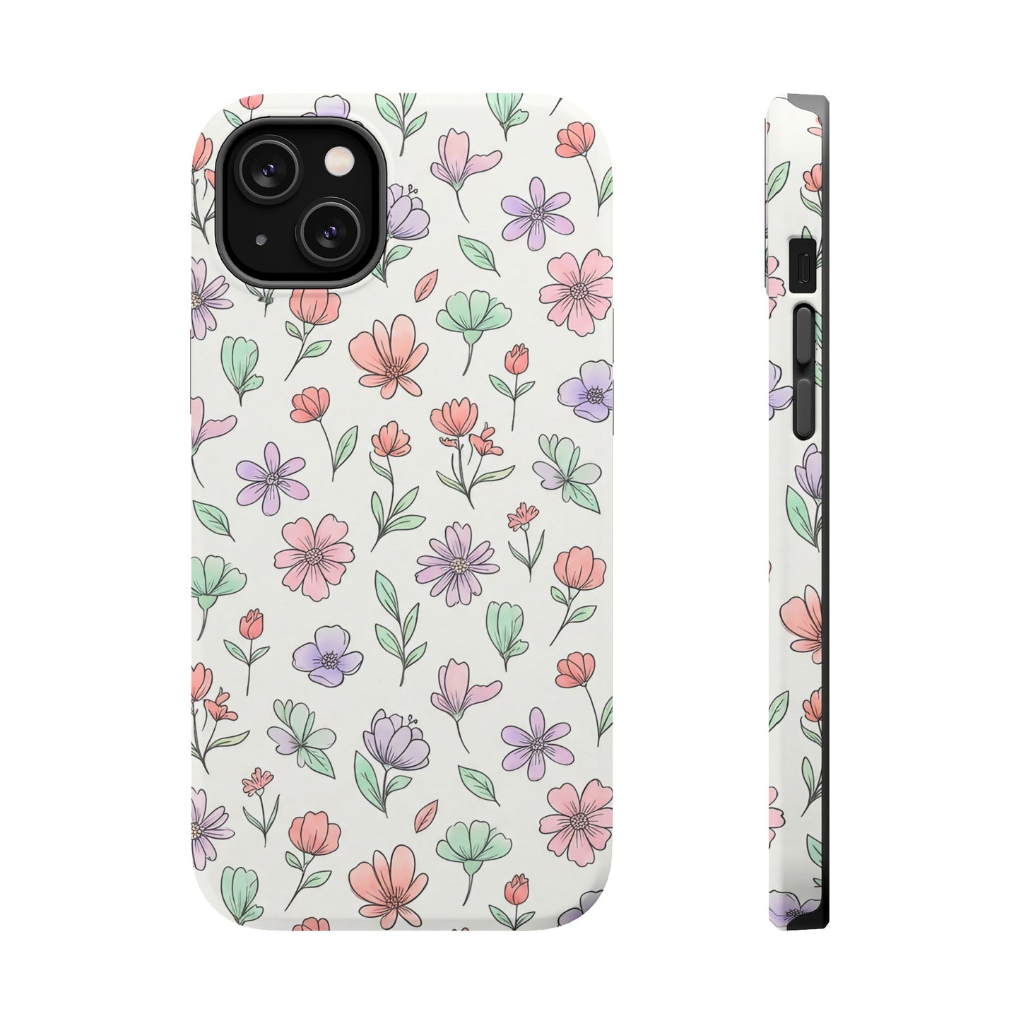 Artistic Floral iPhone Case — Magnetic Impact-Resistant Protection