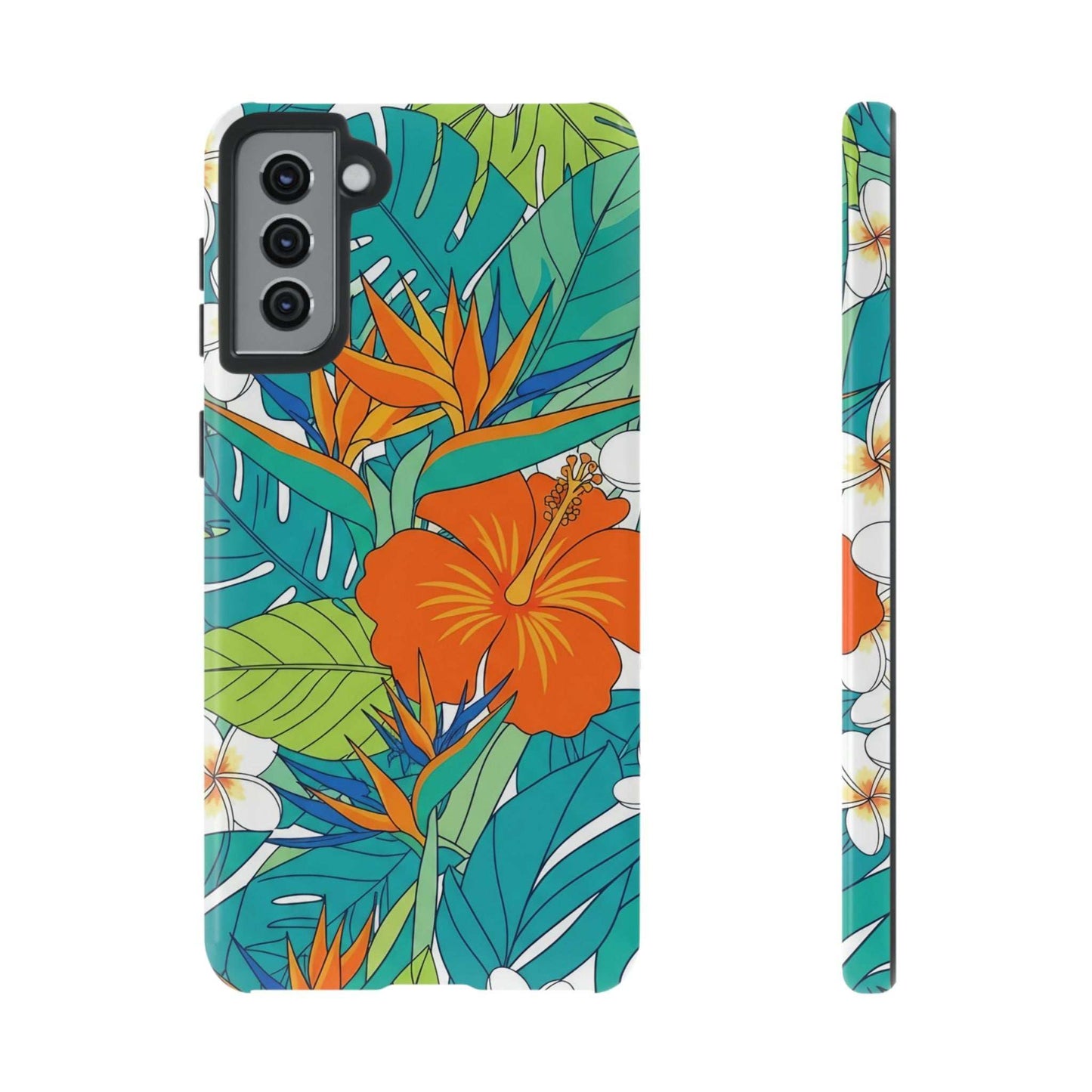 Vibrant Floral Samsung Case with colorful tropical flowers and durable protective design