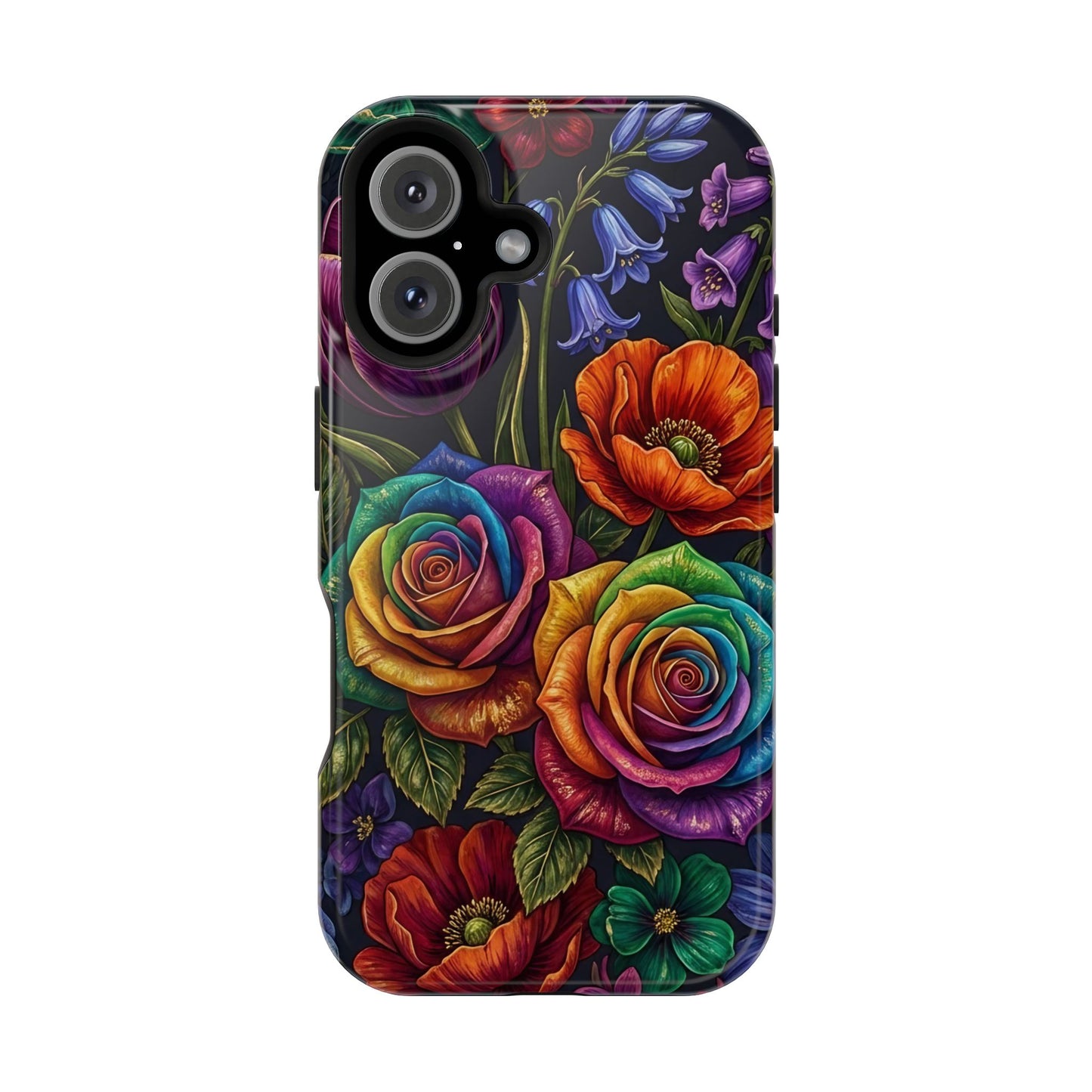 Rainbow Rose iPhone Tough Case — Magnetic Impact-Resistant Phone Case