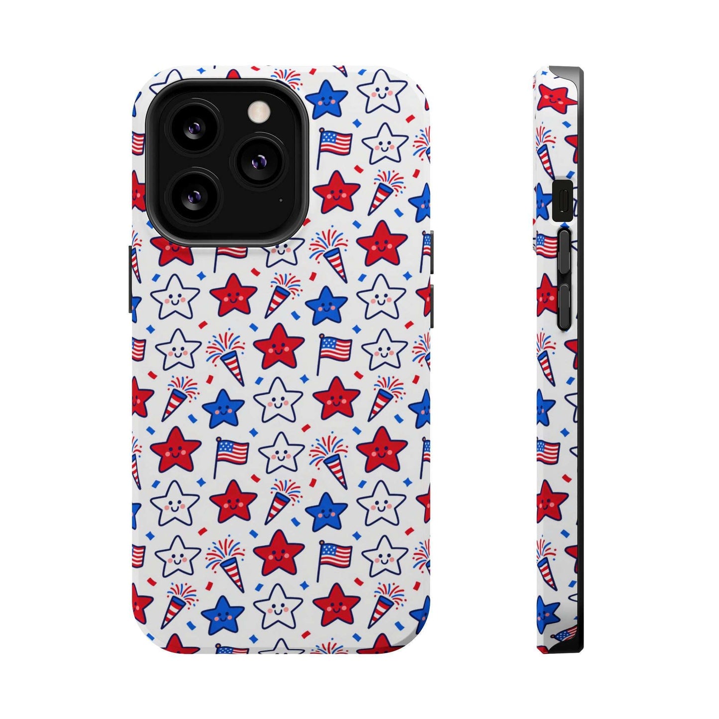 Kawaii 4th of July Phone Case – Cute Patriotic iPhone Case with MagSafe, Shockproof Protective Cover