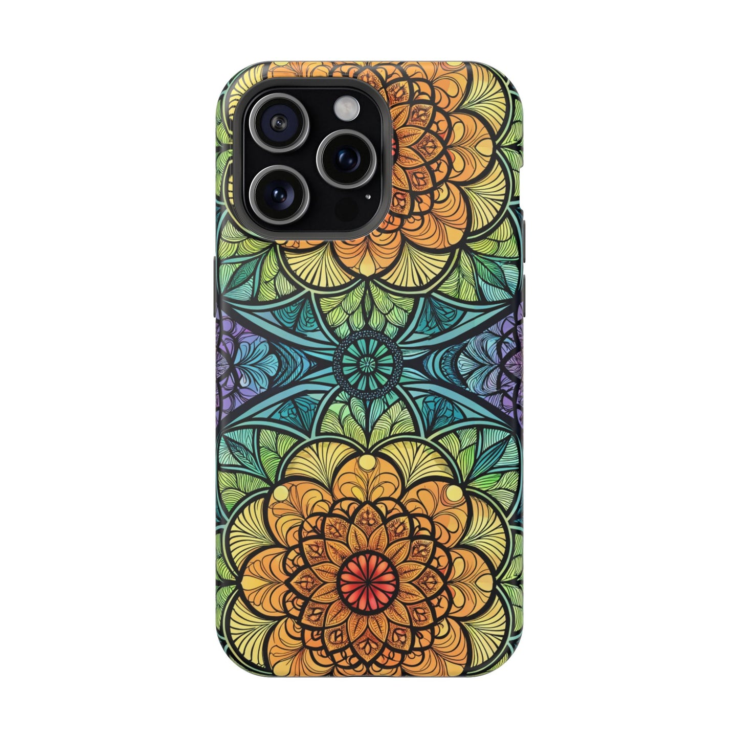 Hypnotic Colorful Kaleidoscope iPhone Case – Durable, Stylish, MagSafe Compatible