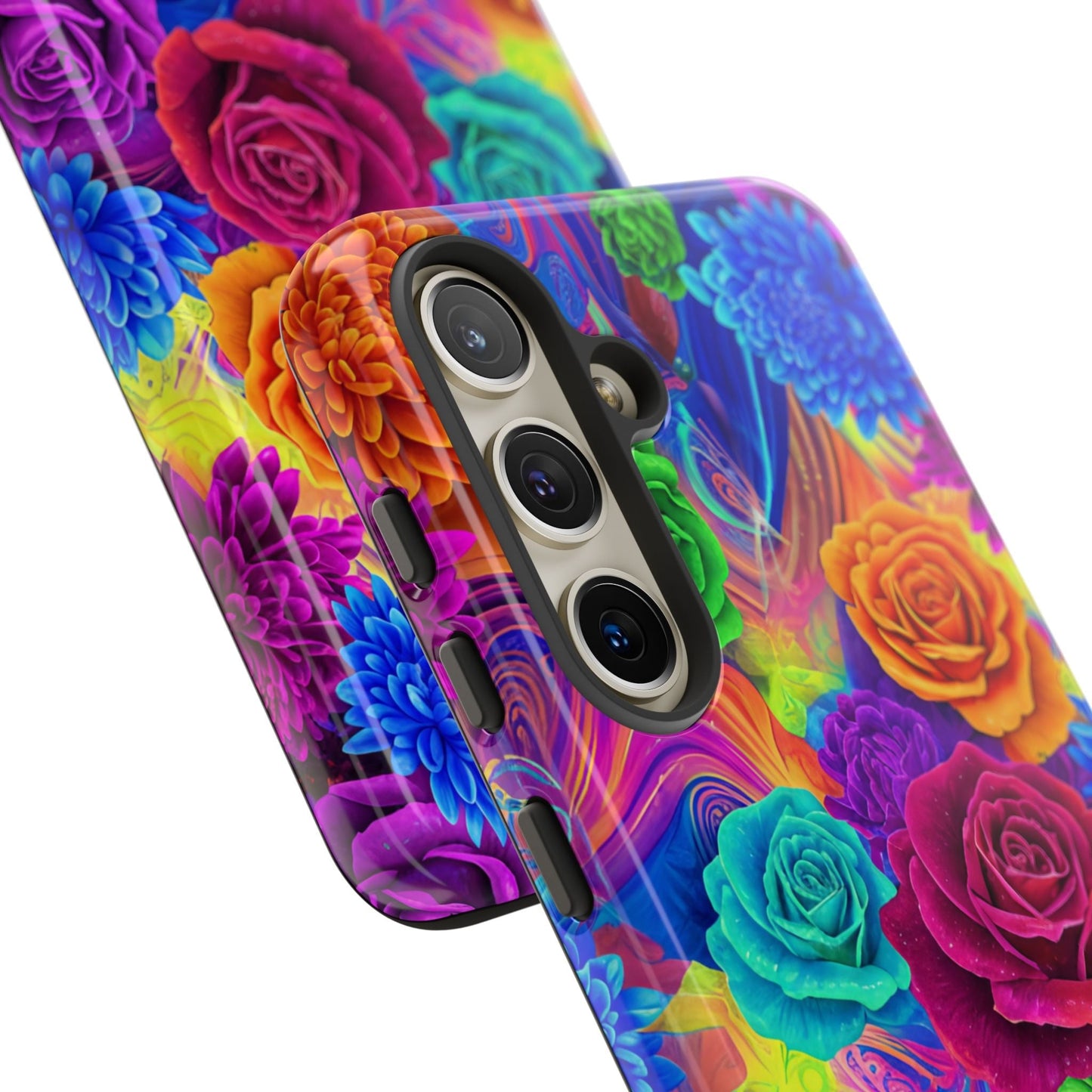 Vibrant Floral Samsung Phone Case with colorful seamless flower pattern and durable protective design