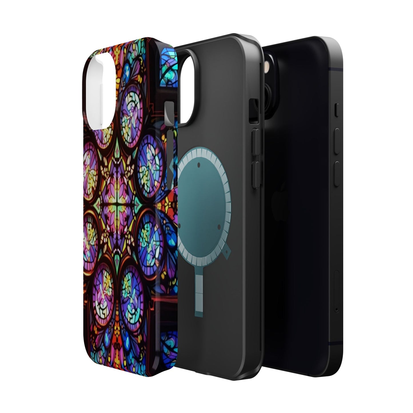 Colorful Hypnotic Stain Glass iPhone tough case with vibrant stained-glass design and durable dual-layer protection
