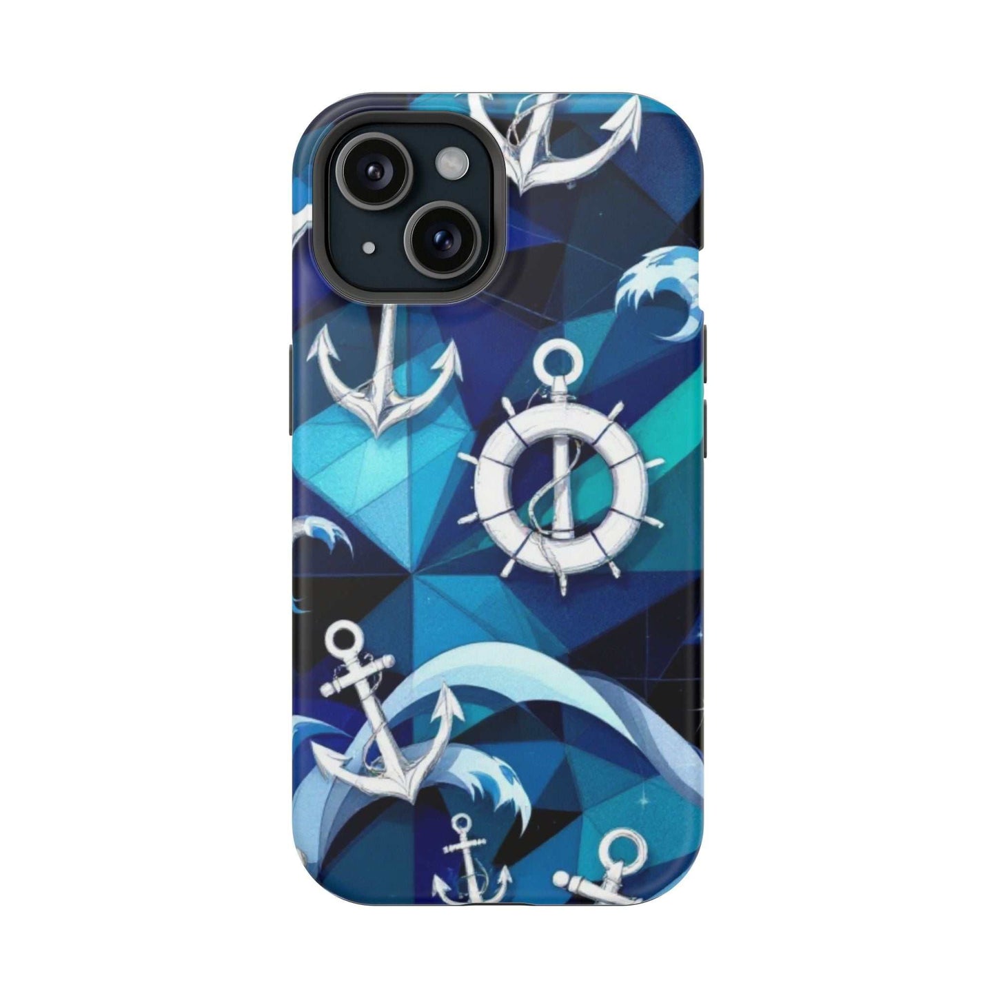 Nautical Anchors iPhone Case with maritime design and durable protection in blue tones