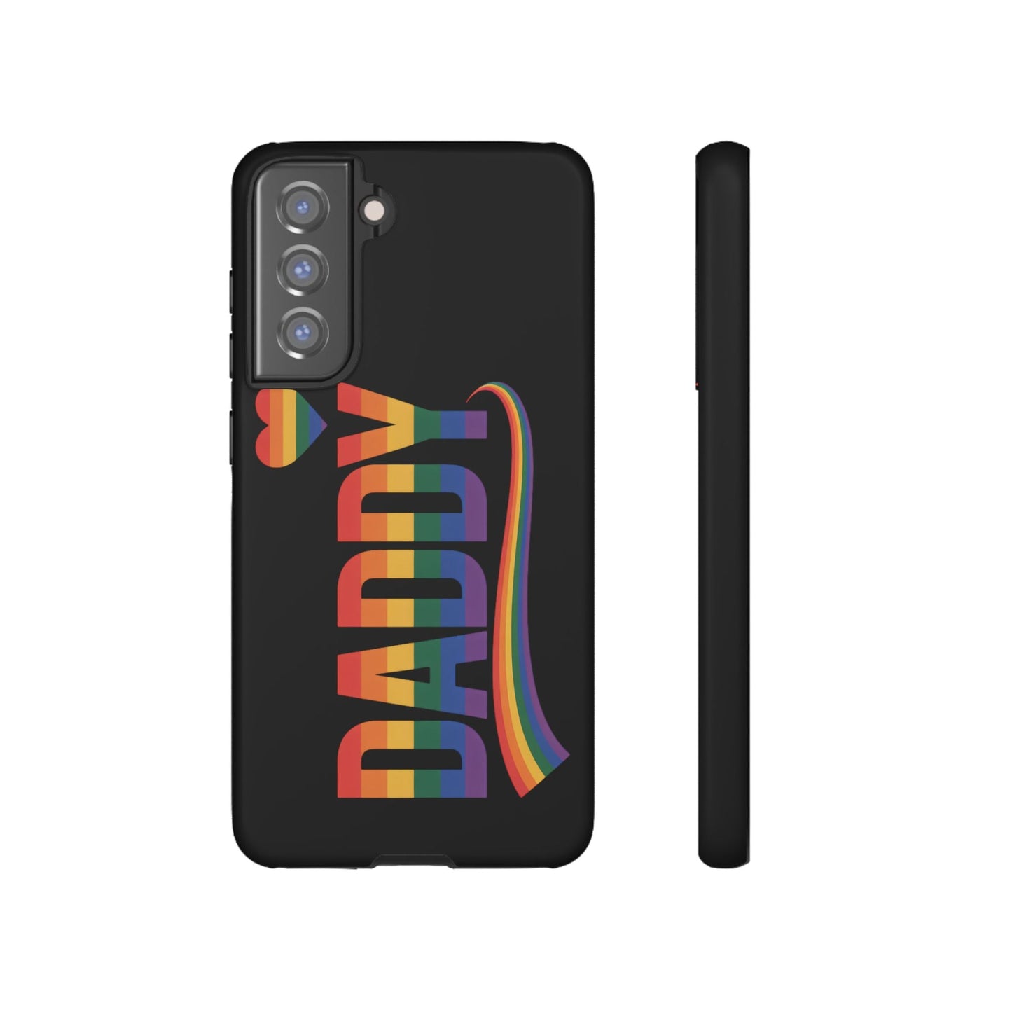 Samsung Tough Case with LGBT inspired Daddy design and rainbow colors for Samsung Galaxy phone protection