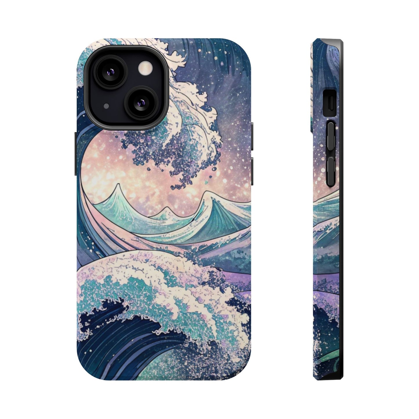 Crashing Waves Design iPhone case with magnetic MagSafe® protection and coastal wave artwork