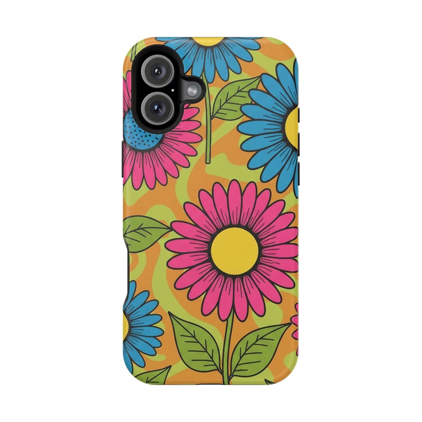 Flower Child iPhone Tough Case with vibrant floral design and impact-resistant protection