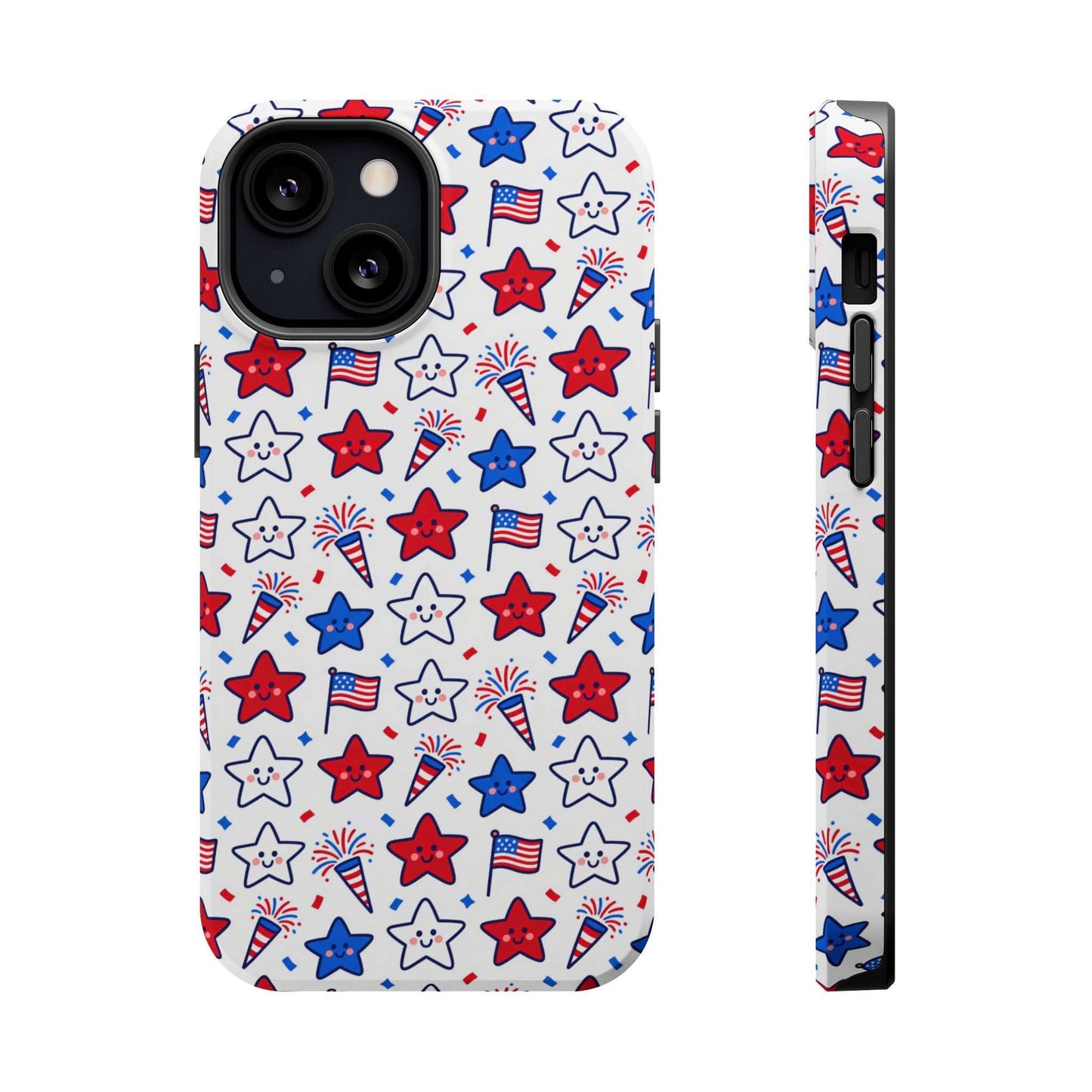 Kawaii 4th of July Phone Case – Cute Patriotic iPhone Case with MagSafe, Shockproof Protective Cover