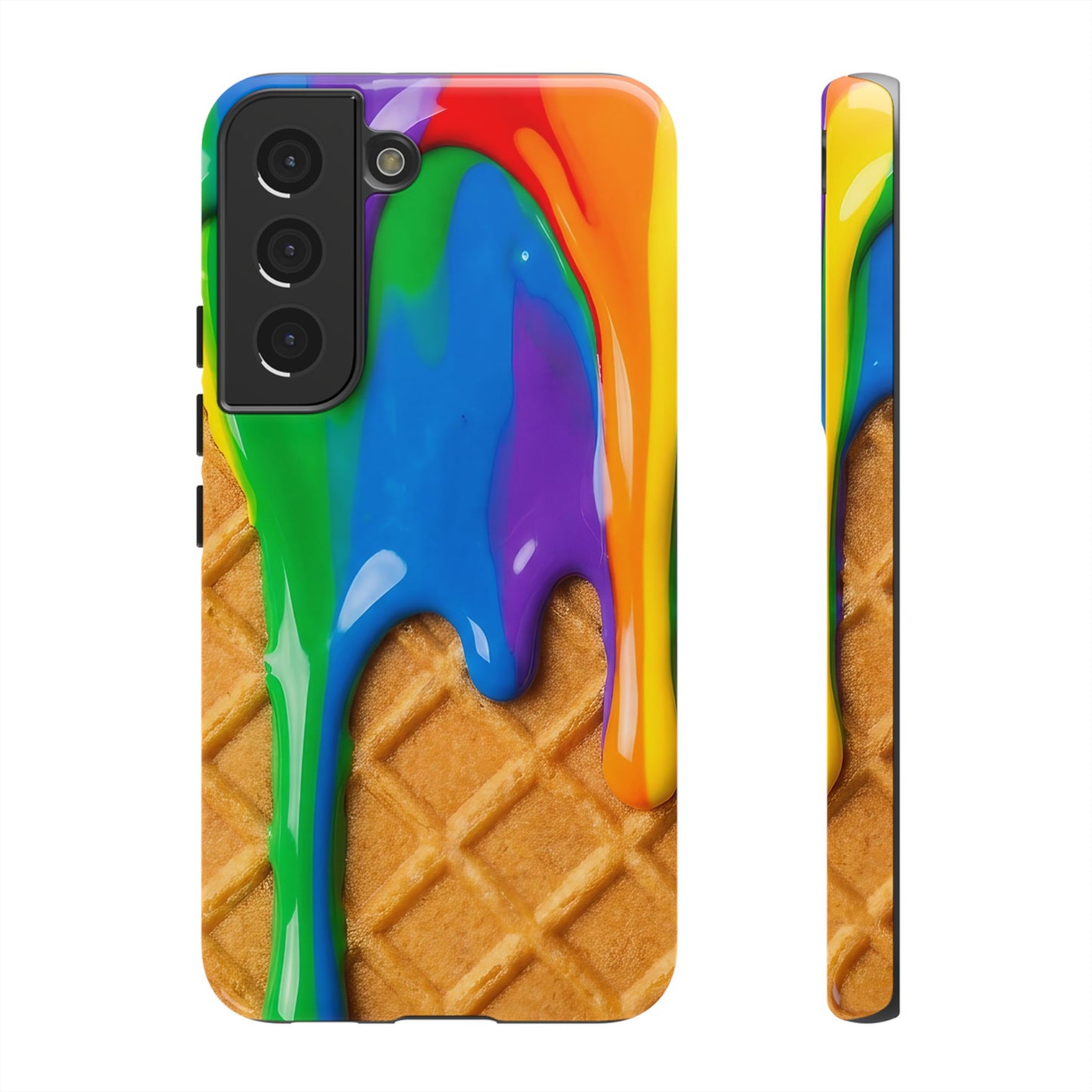 Rainbow Waffle Drip Samsung Phone Case — Tough Protective Cover