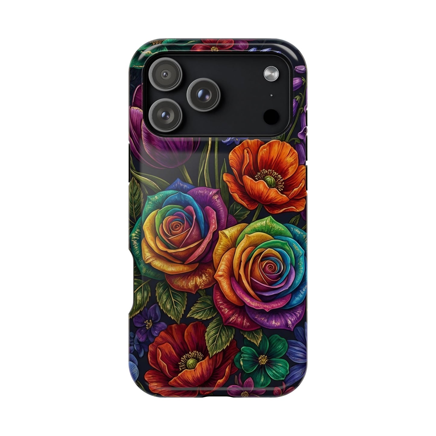 Rainbow Rose iPhone Tough Case — Magnetic Impact-Resistant Phone Case