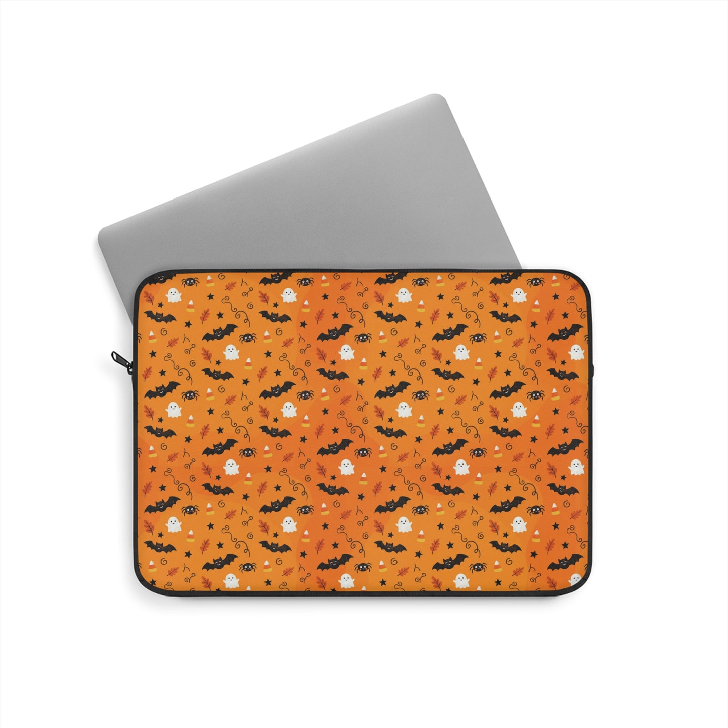 Boo-tiful Halloween Bat & Candy Orange Laptop Sleeve
