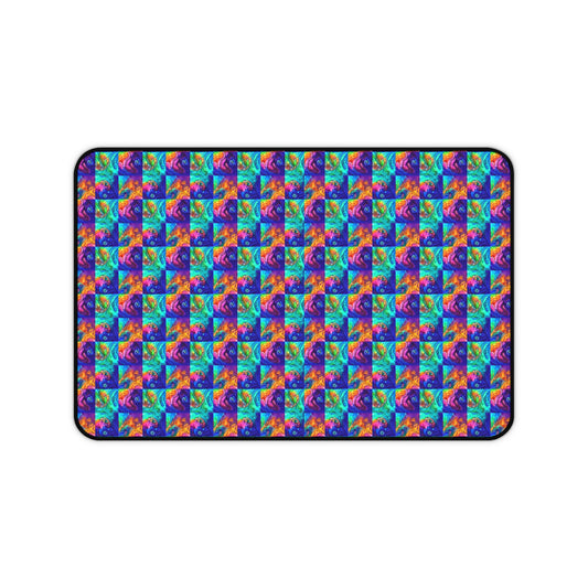 Abalone Swirl Desk Mat — Glowing Shell Mouse Pad