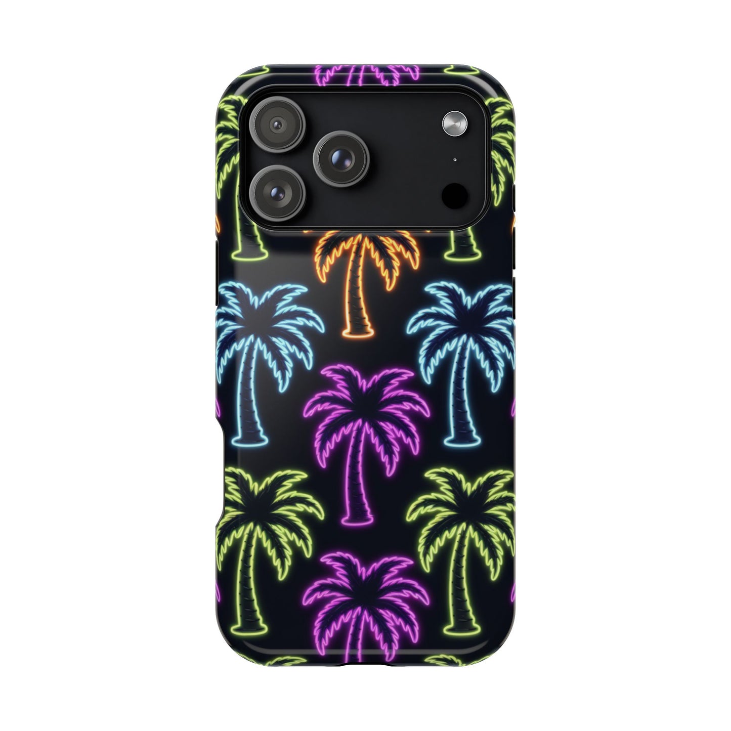 Neon Palm Tree iPhone Tough Case