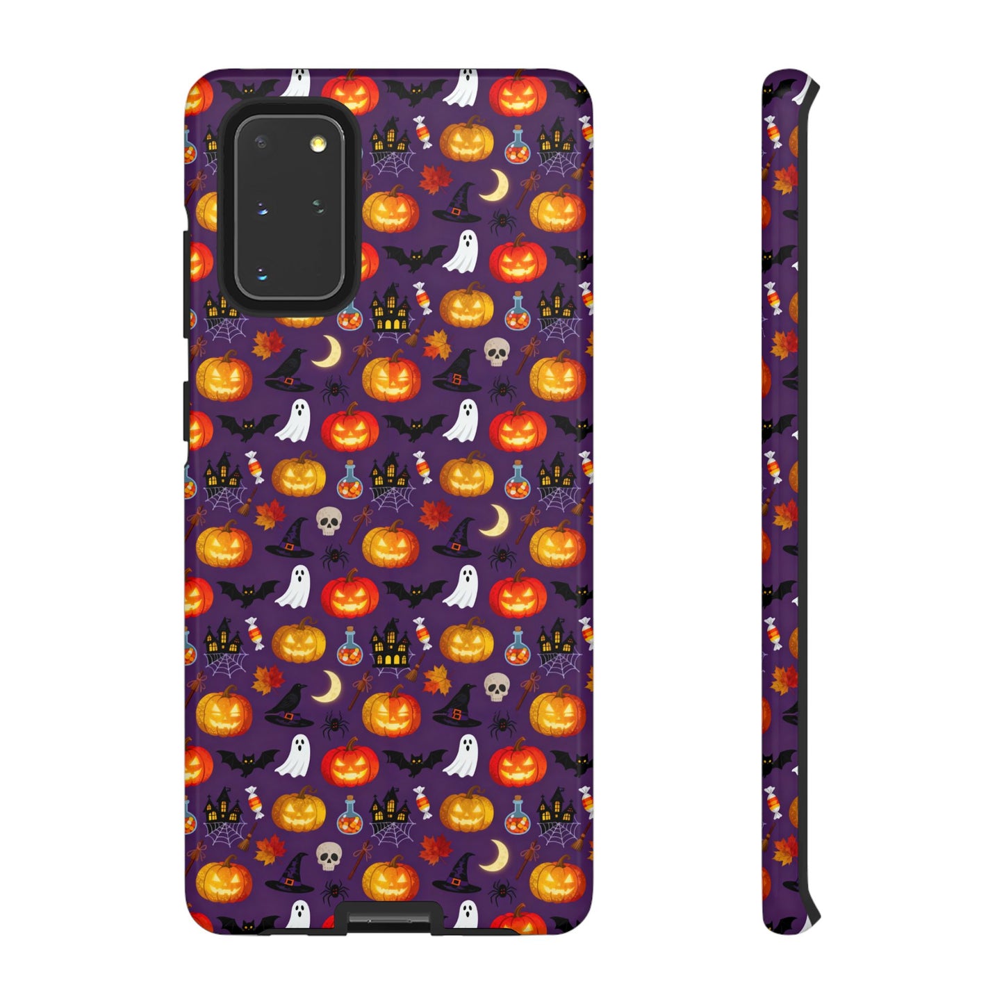 Halloween Pattern Tough Phone Case — Cute Pumpkin, Ghost & Skull