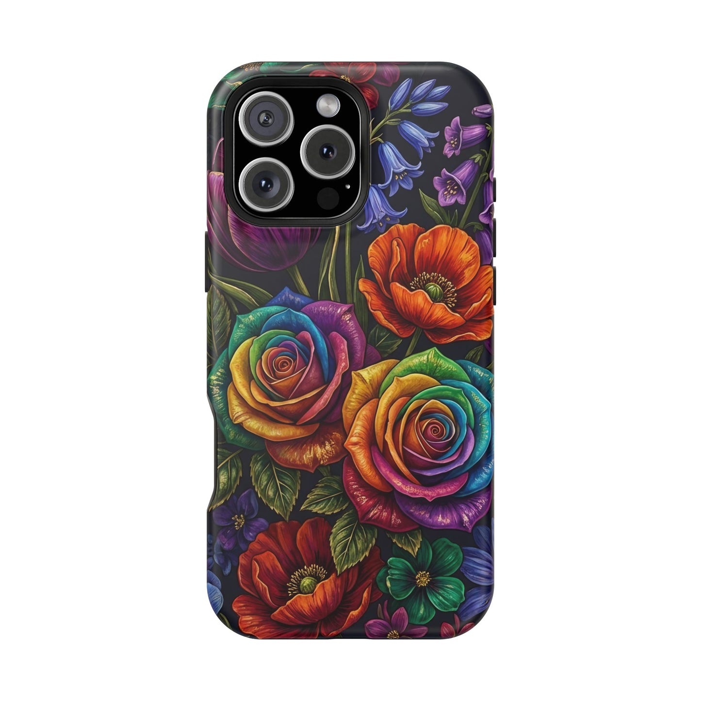 Rainbow Rose iPhone Tough Case — Magnetic Impact-Resistant Phone Case