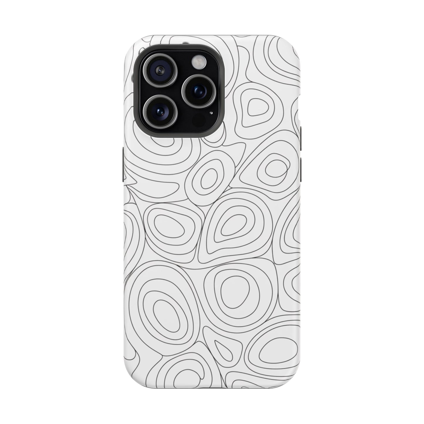 Black and White Abstract Circles Design iPhone Tough Case