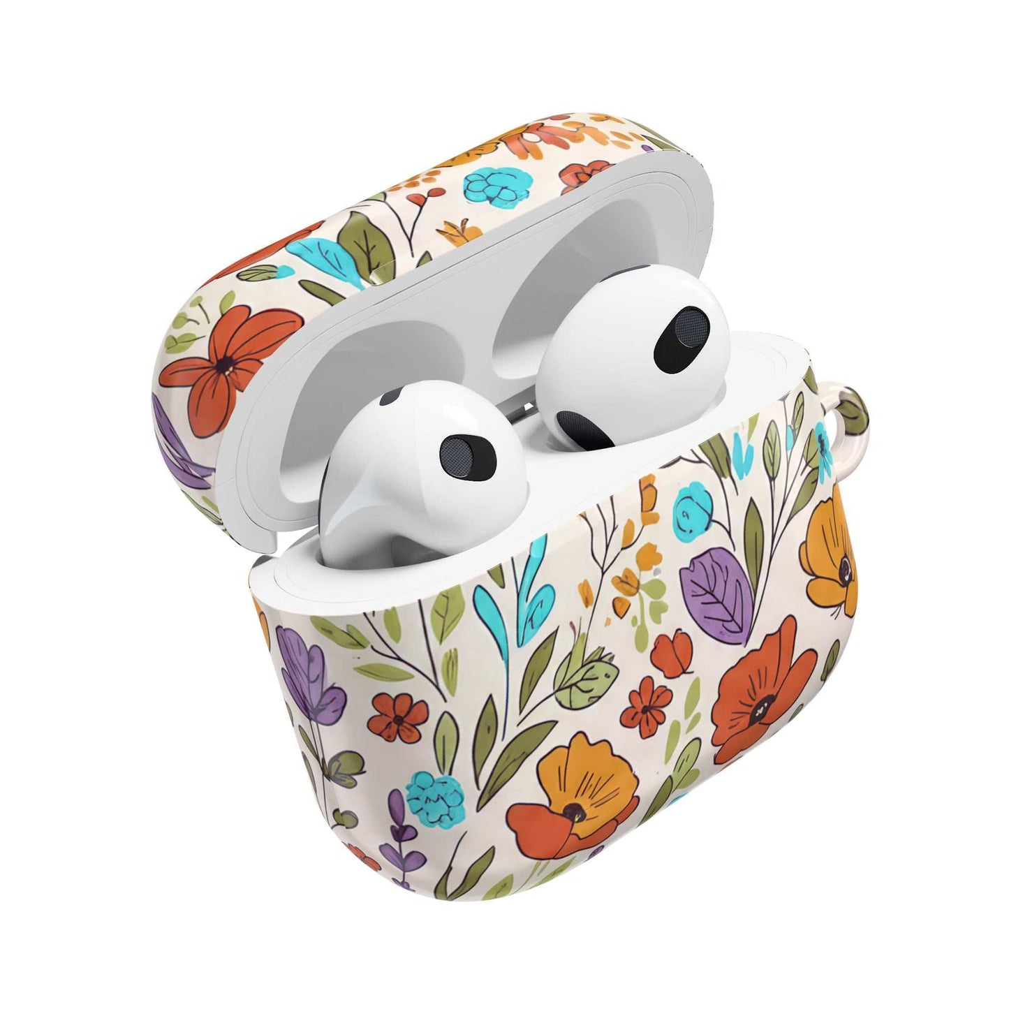Floral Drawing AirPod Case — Botanical Sketch Protective Cover