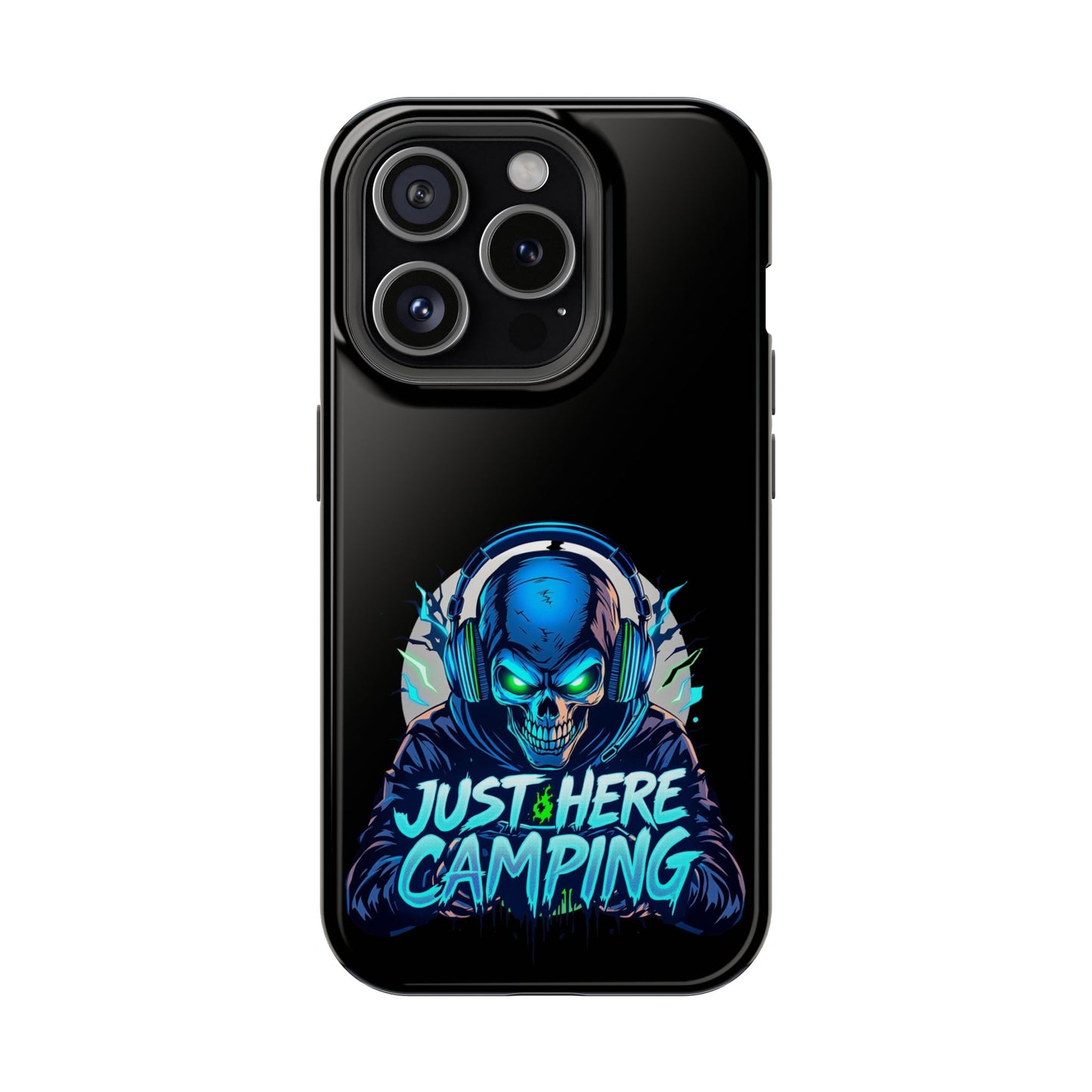 Just Here Camping Gamer iPhone Case – Durable Protective MagSafe Cover