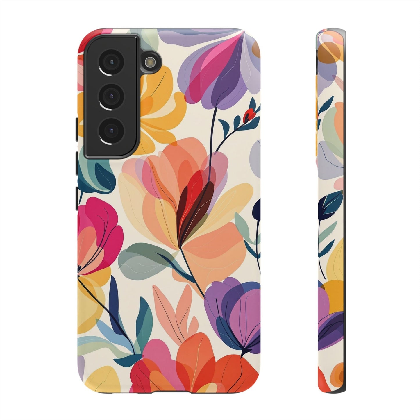 Watercolor Floral Samsung Tough Case with vibrant floral design and durable protective cover for Samsung phone